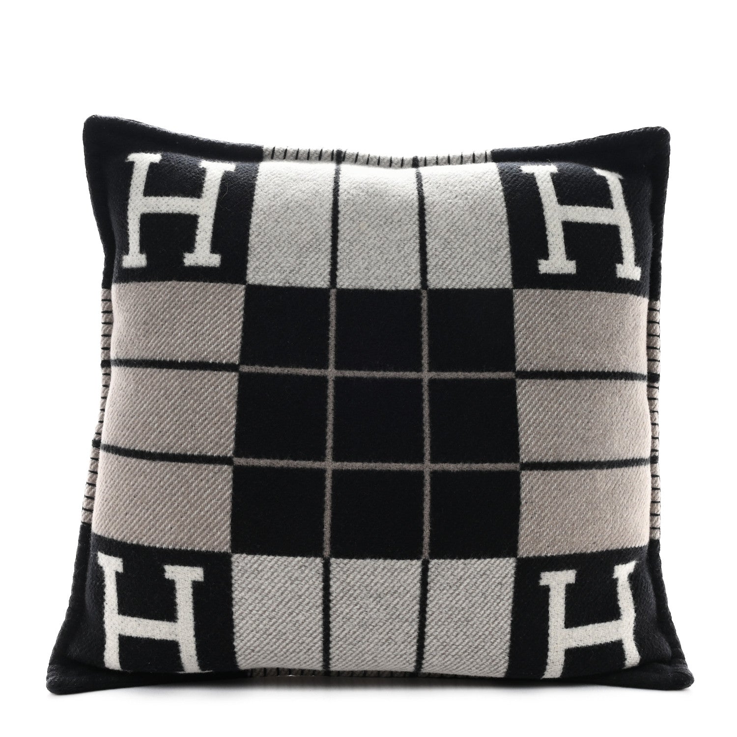 Wool Cashmere Avalon III Pillow PM Ecru Black