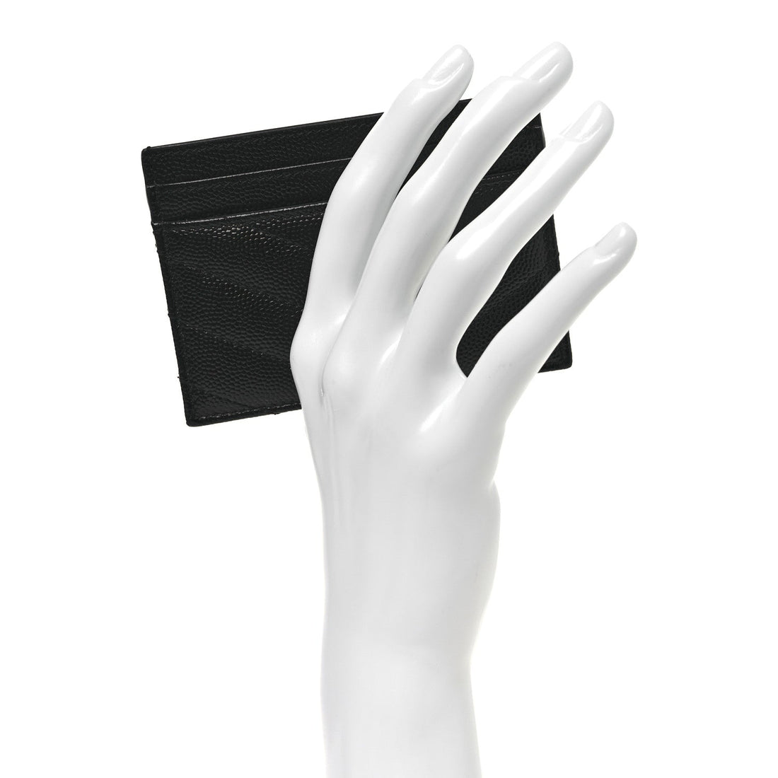 Grain De Poudre Matelasse Chevron Monochrome Monogram Credit Card Case Black