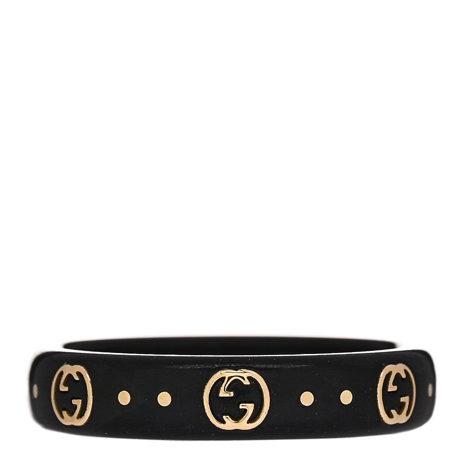 18K Yellow Gold Synthetic Corundum Icon Ring 52 6 Black