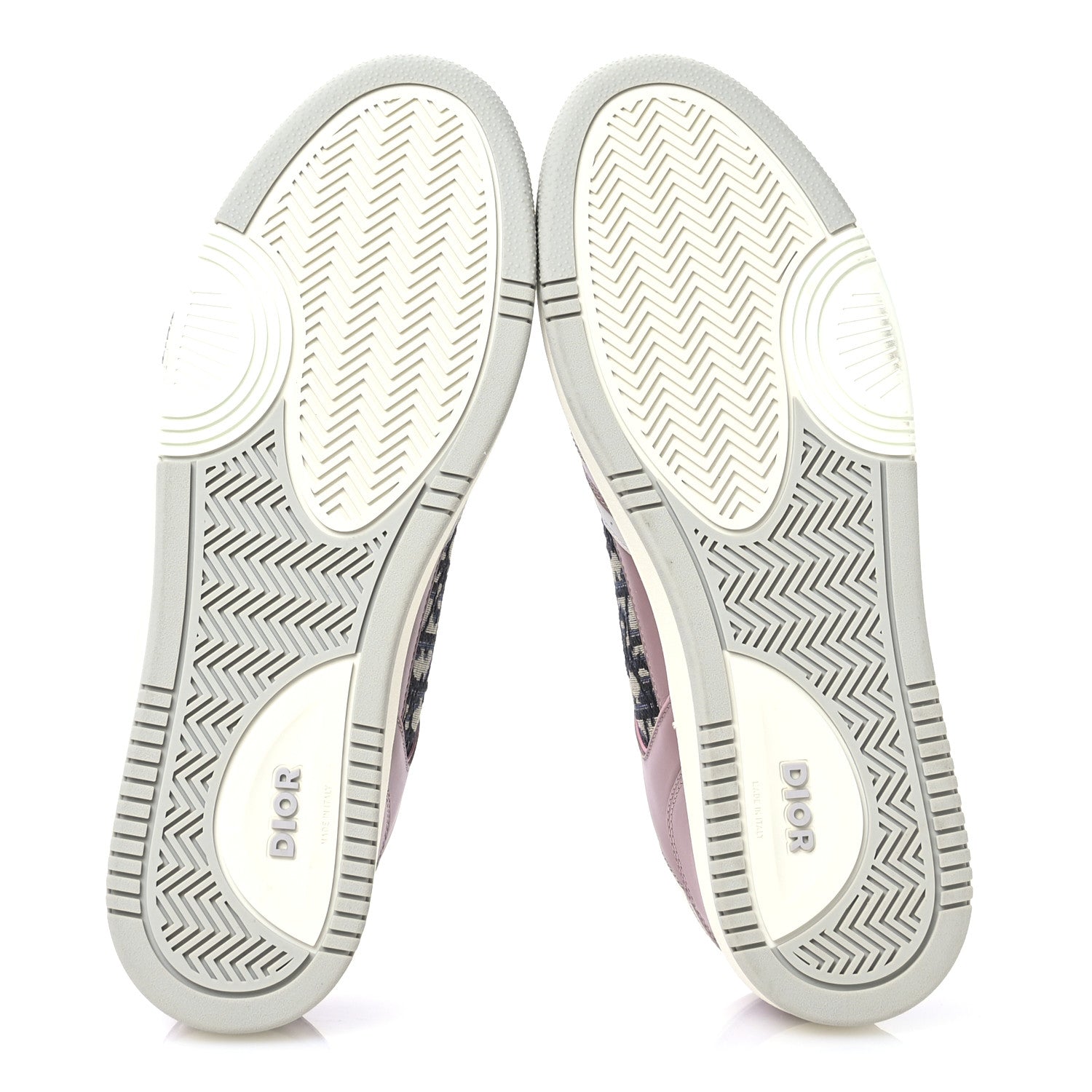 Smooth Calfskin Jacquard Oblique Mens B27 Low Top Sneakers 49 Pink White