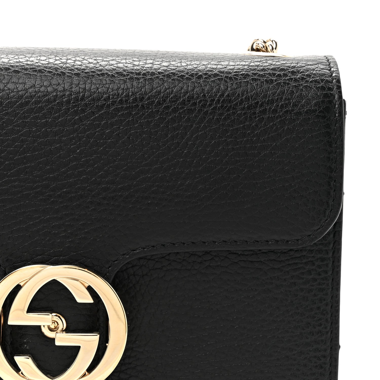 Dollar Calfskin Small Interlocking G Shoulder Bag Black