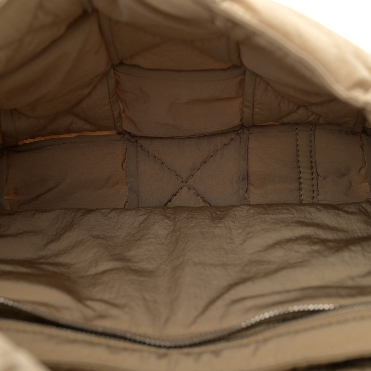 Nylon Intrecciato Padded Tech Maxi Cassette Bag Sesame