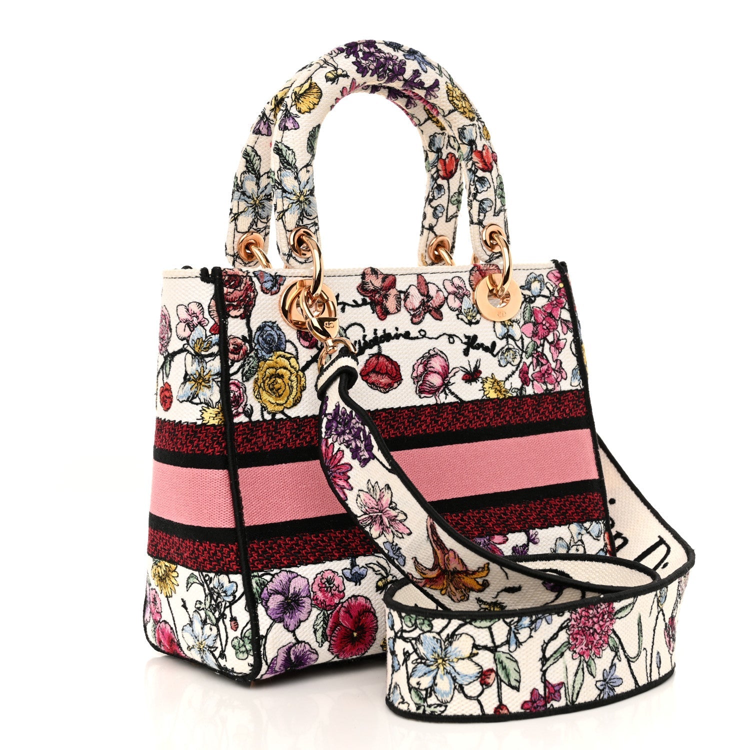 Canvas Florilegio Embroidered Medium Lady D-Lite White Multicolor