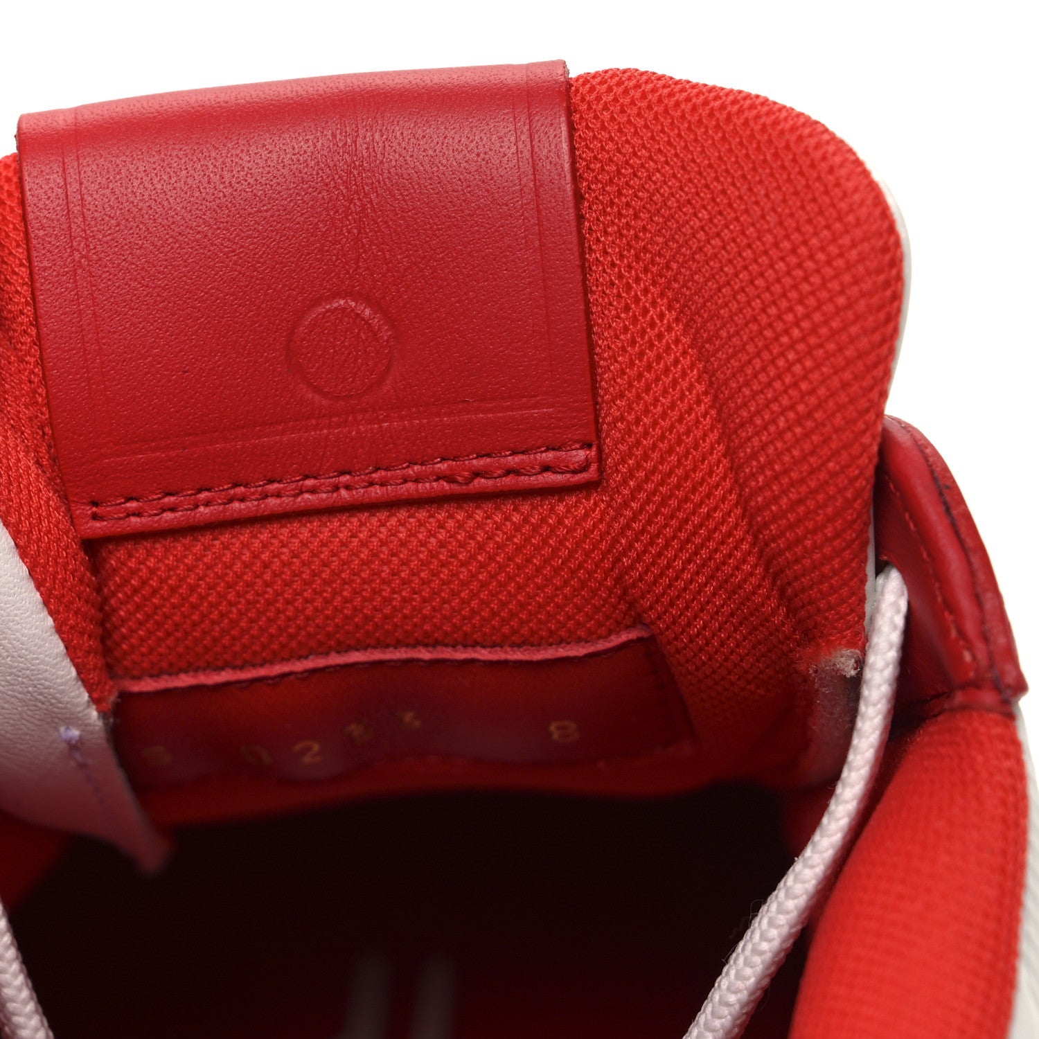 Calfskin Maxi Damier Mens Rivoli Sneakers 8 Orange White