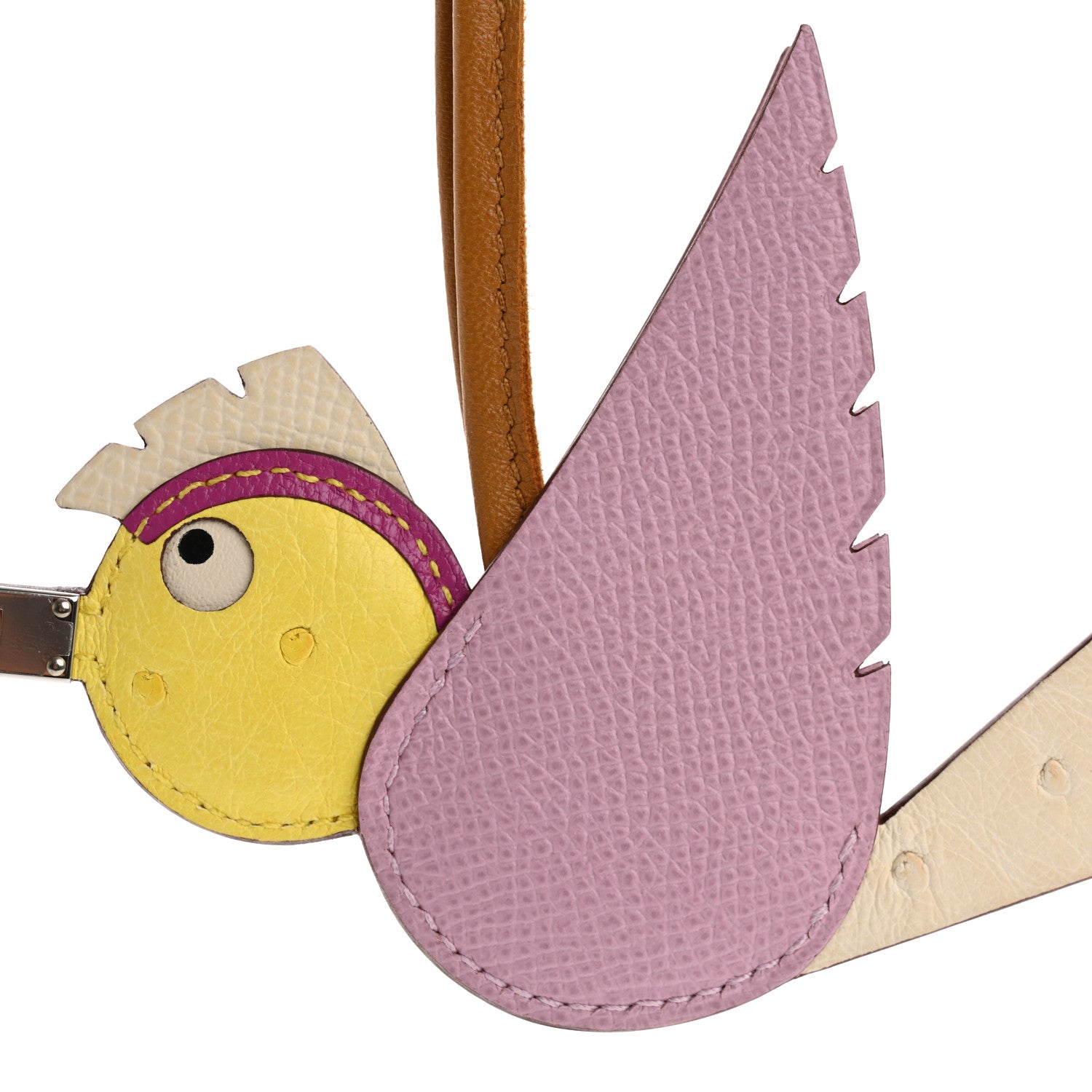 Ostrich Epsom Swift Birdy Bag Charm Mauve Sylvestre Nata Jaune Citron Magnolia Sesame