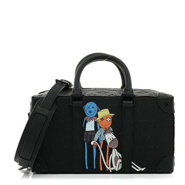 Taurillon Monogram Cartoon LV Friends Speedy Soft Trunk Black