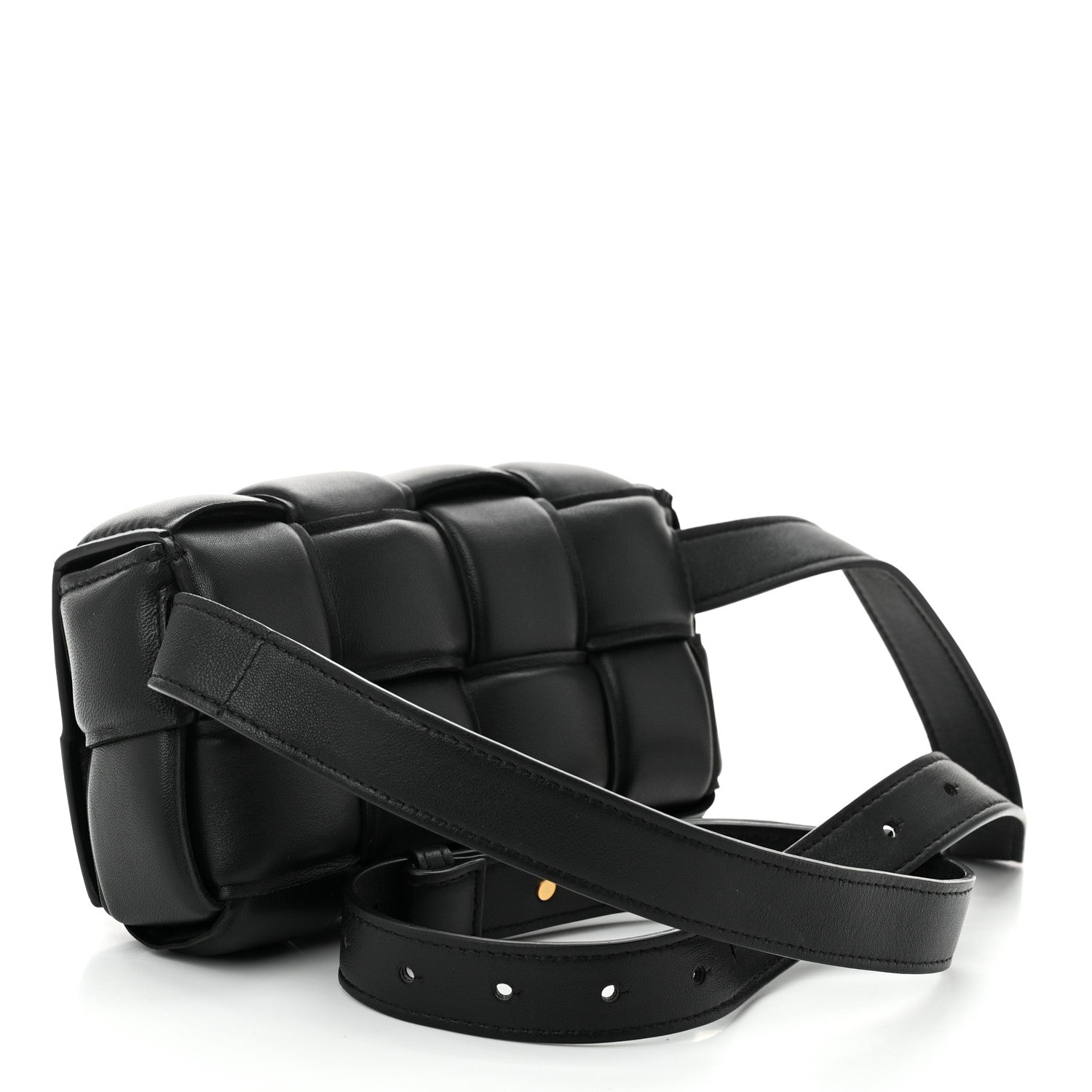 Nappa Maxi Intrecciato Padded The Belt Cassette Bag Black