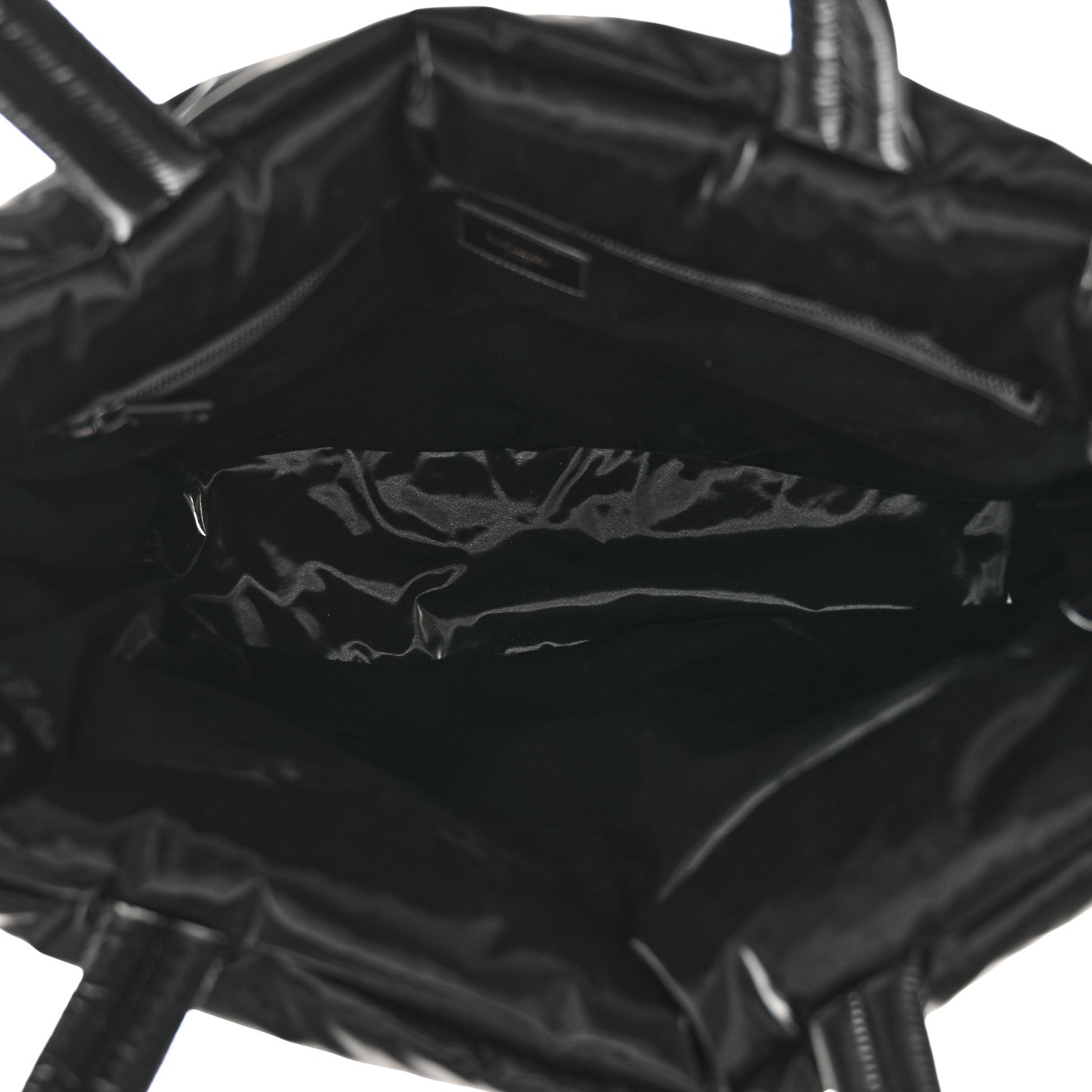 Silktech Canvas Wide Puffer Tote Black