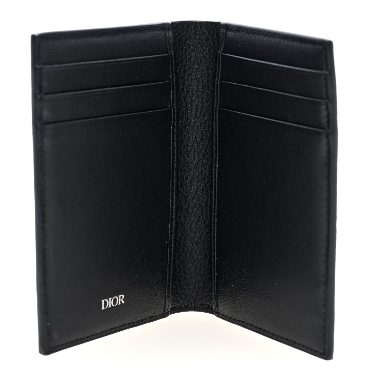 Grained Calfskin Bi-Fold Wallet Black