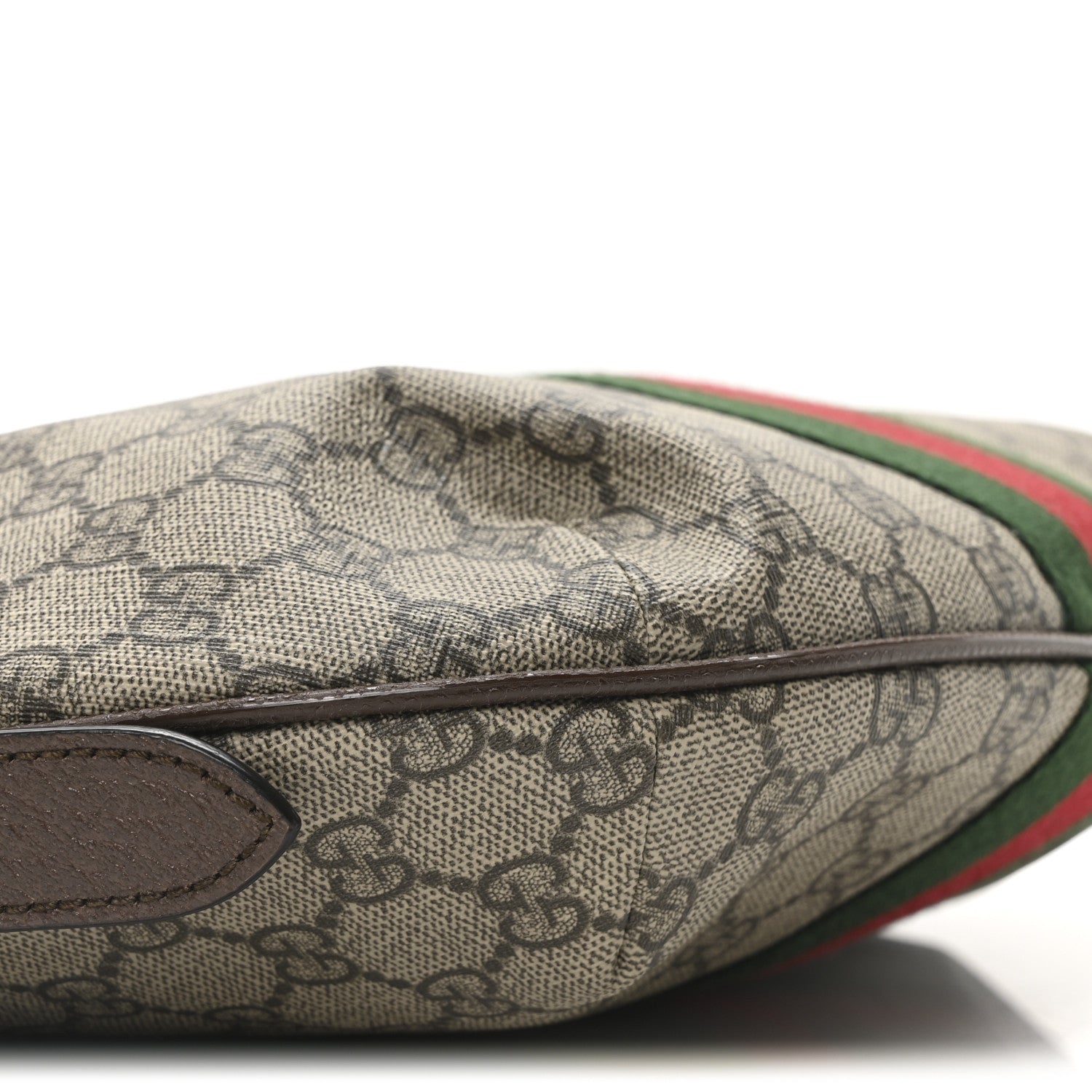 GG Supreme Monogram Web Small Ophidia Half Moon Hobo Brown