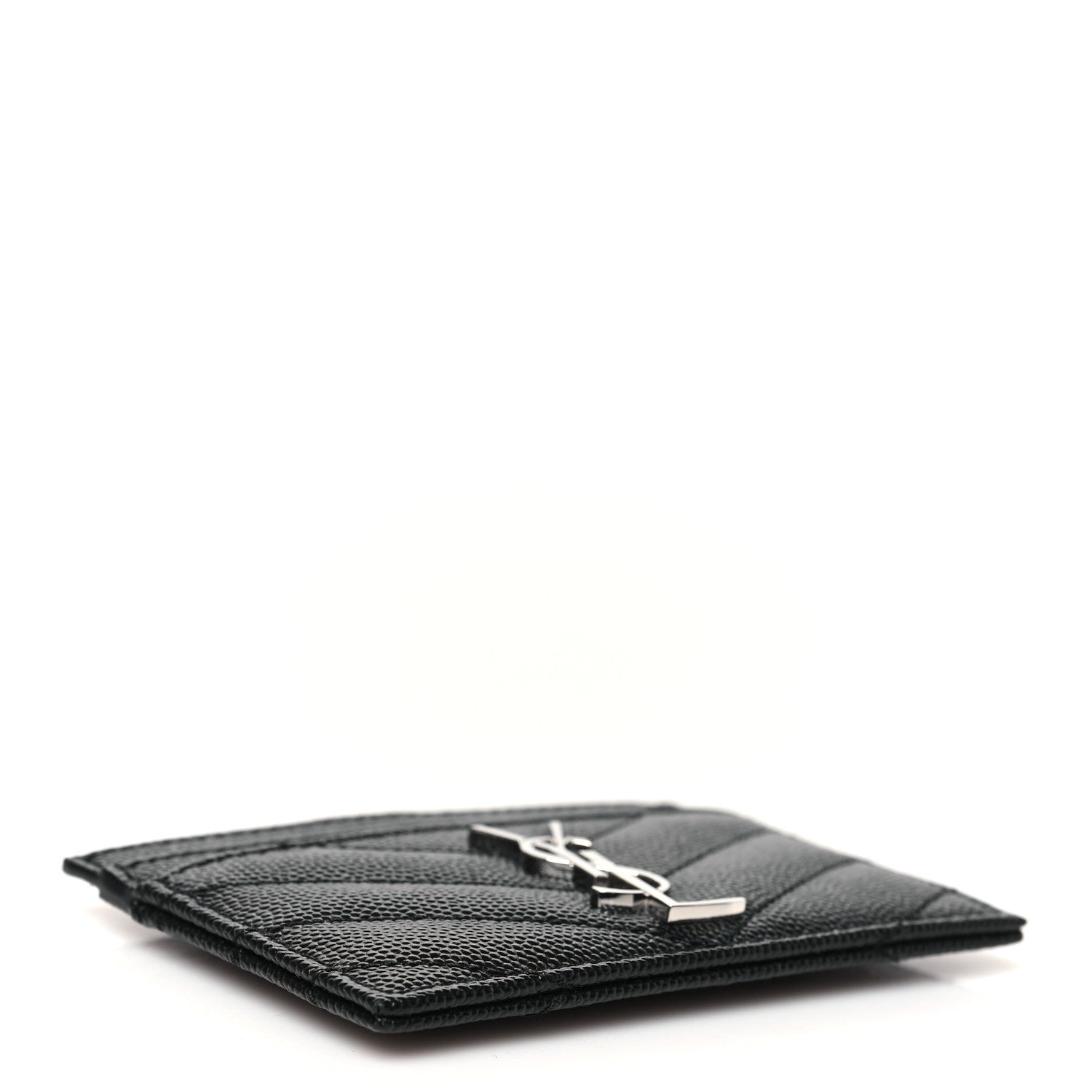 Grain De Poudre Matelasse Chevron Credit Card Case Black
