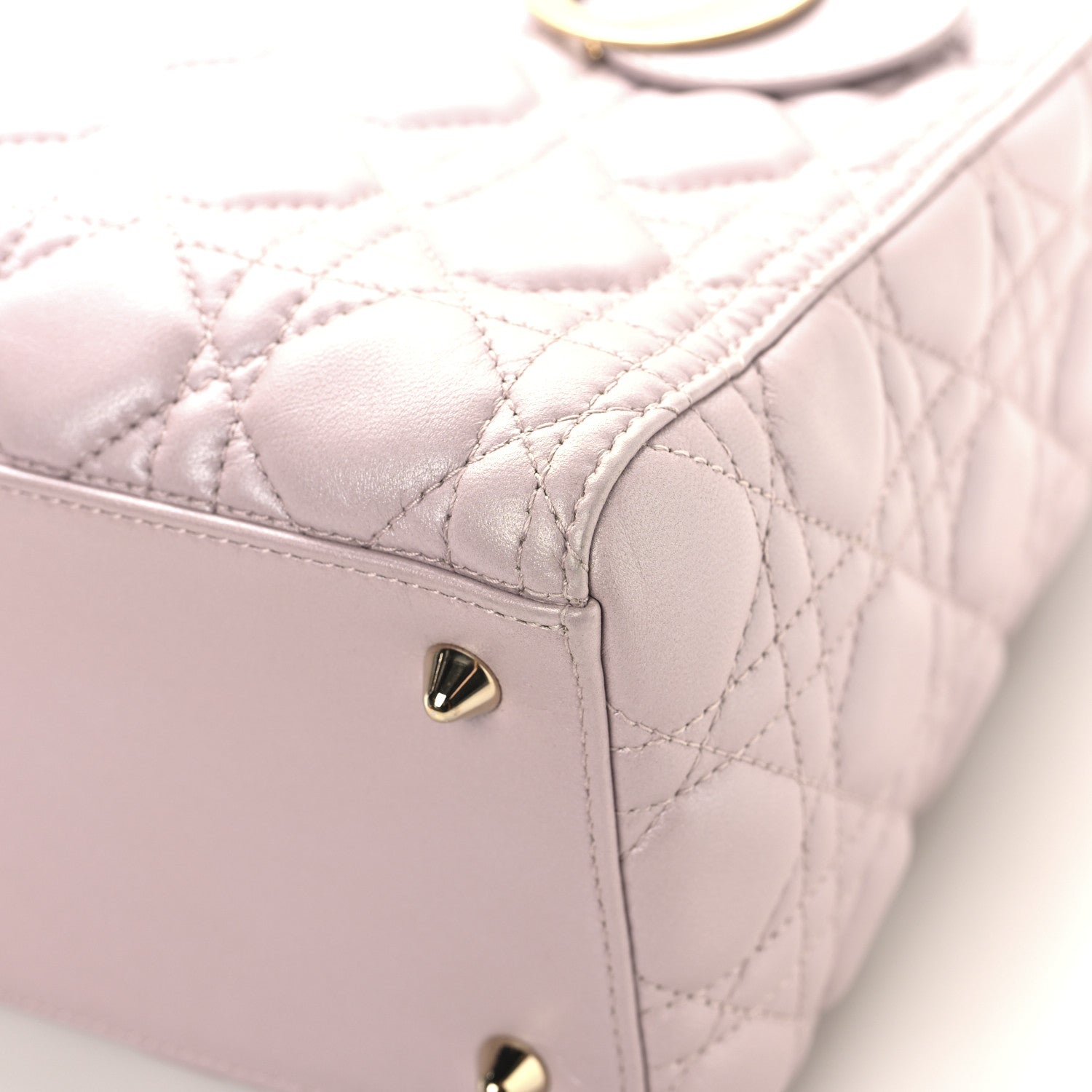 Pearly Lambskin Cannage Medium Lady Dior Lotus