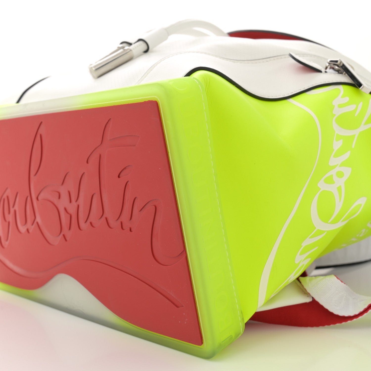 Calfskin Explorafunk Backpack Bianco Fluo Yellow