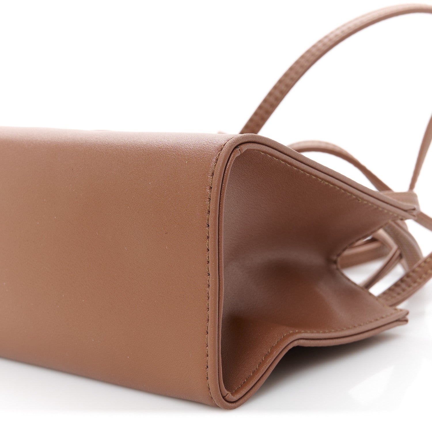 Vegan Leather Small Shopping Bag Tan