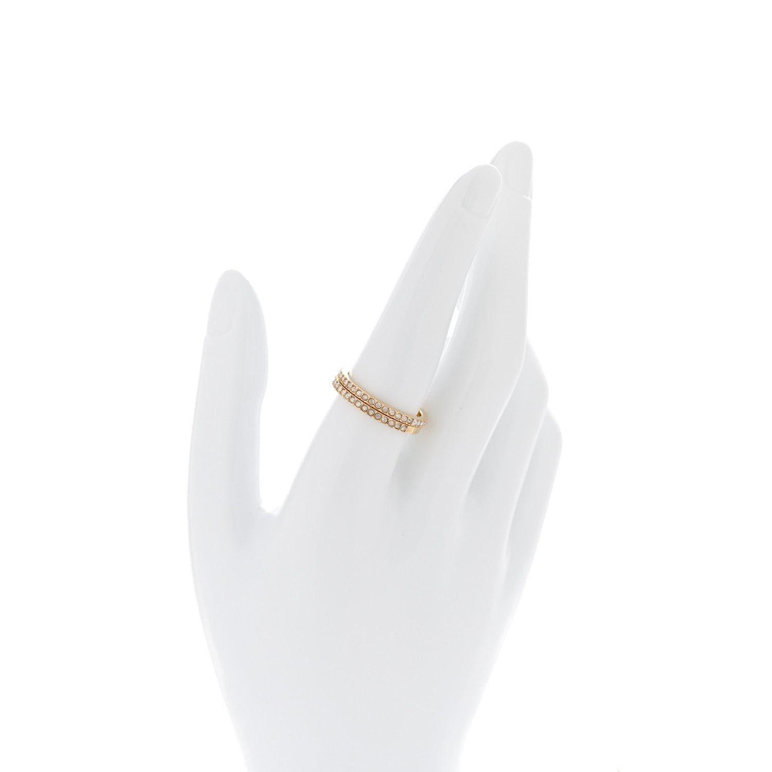 Metal Crystal Dior Code Ring Set 59 8.75 Gold