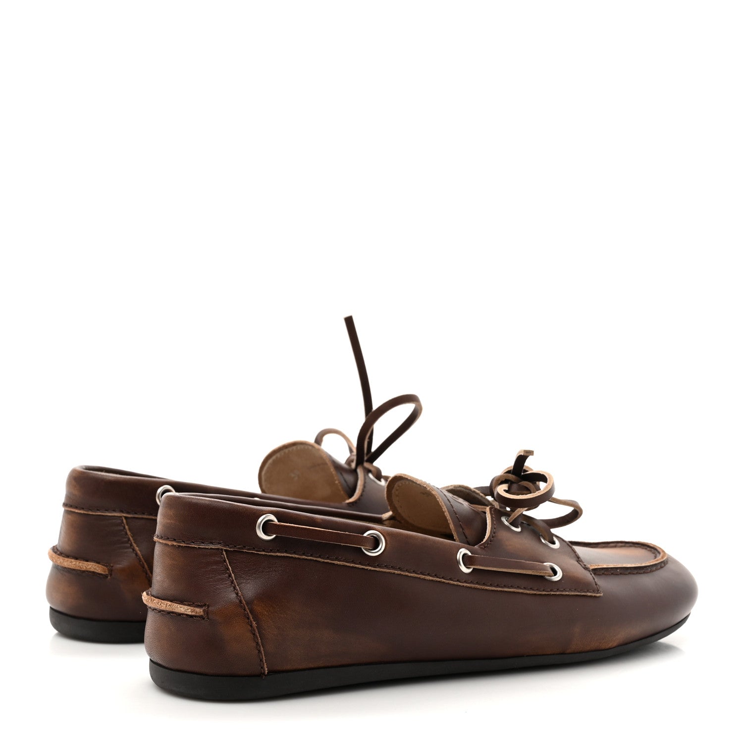 Vitello Deco Boat Loafers 39 Bruciato