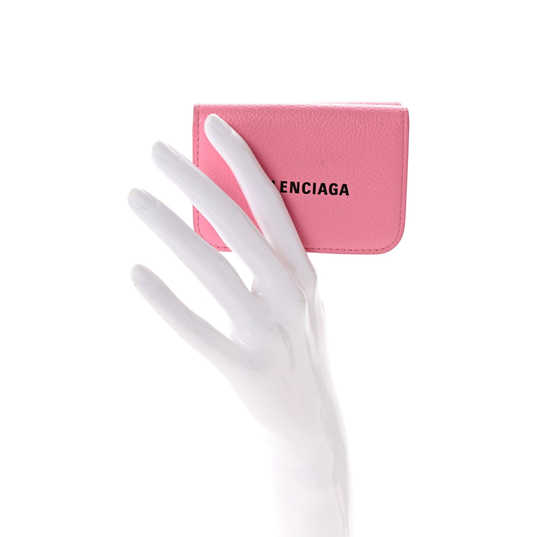 Calfskin Logo Everyday Mini Wallet Pink
