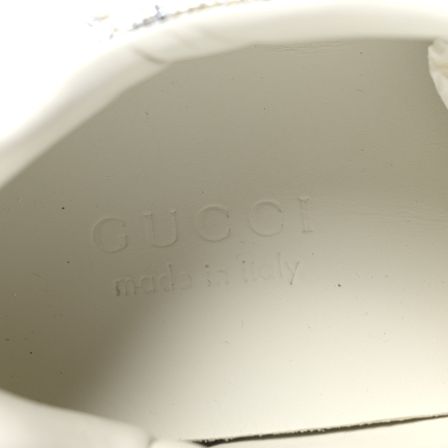 GG Supreme Monogram Metal Web Mens Ace Sneakers 7.5 Beige Blue Silver