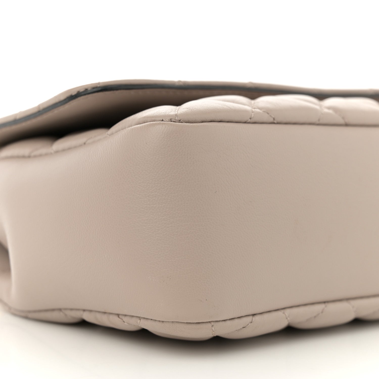 Nappa Quilted Medusa Medium Chain Crossbody Taupe