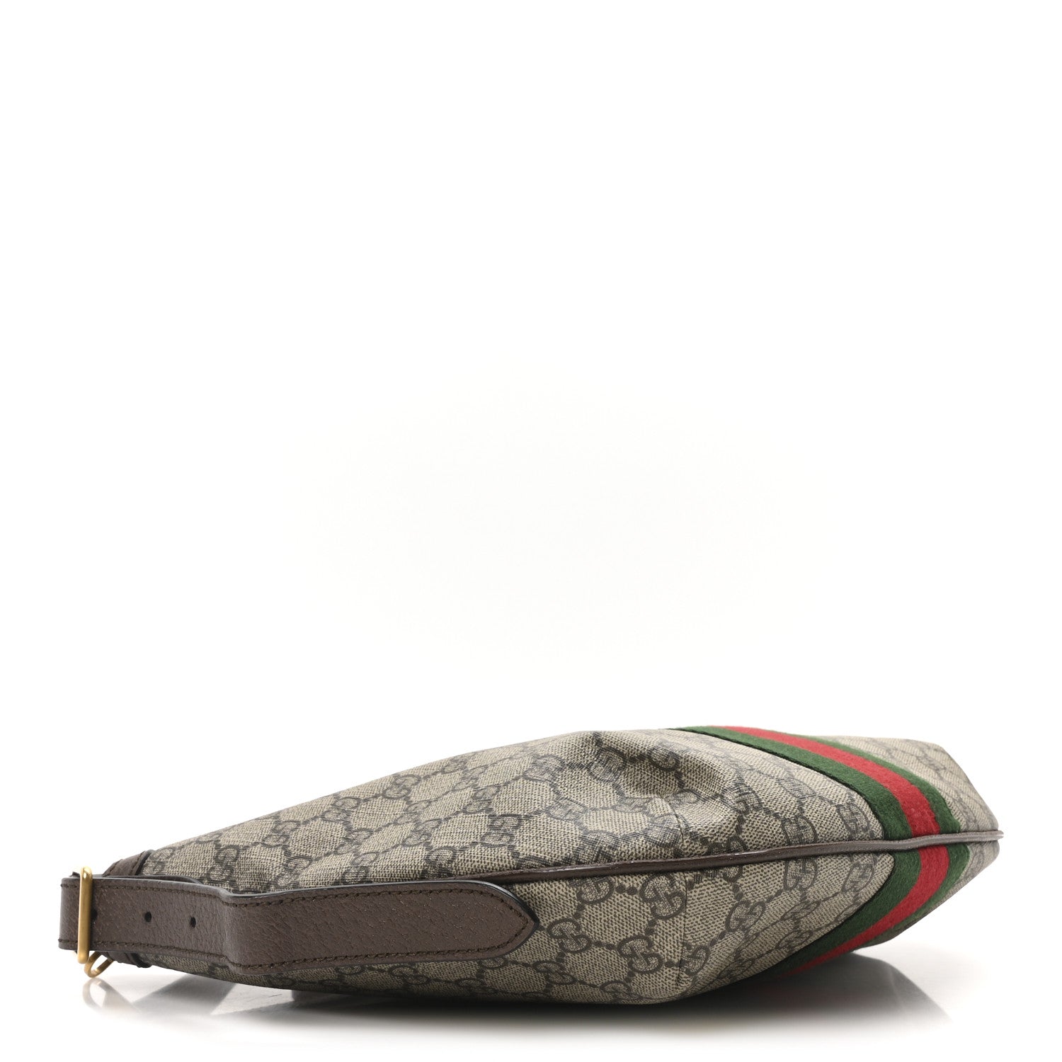 GG Supreme Monogram Web Small Ophidia Half Moon Hobo Brown