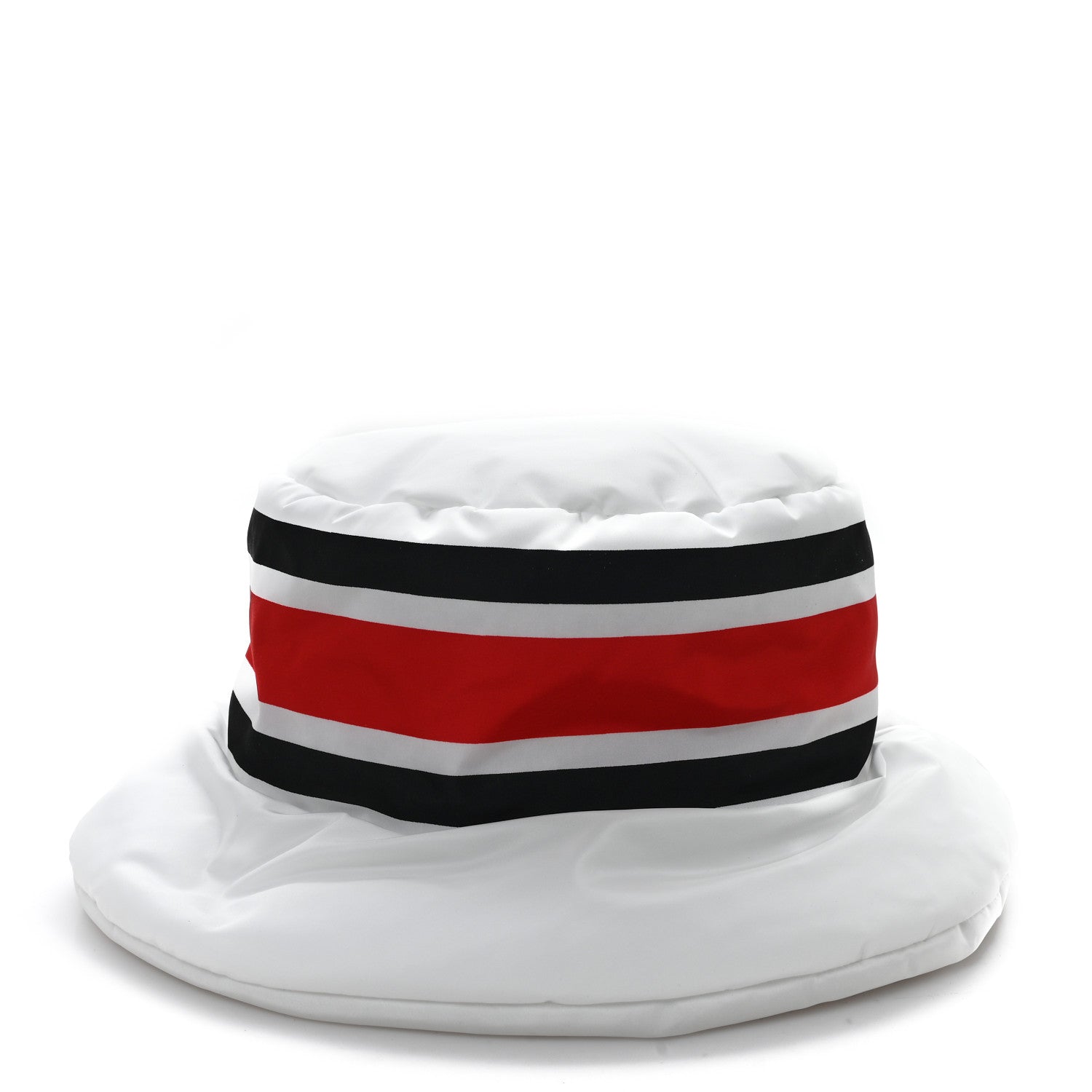 Re-Nylon Triangle Logo Padded Mens Bucket Hat L White Rosso