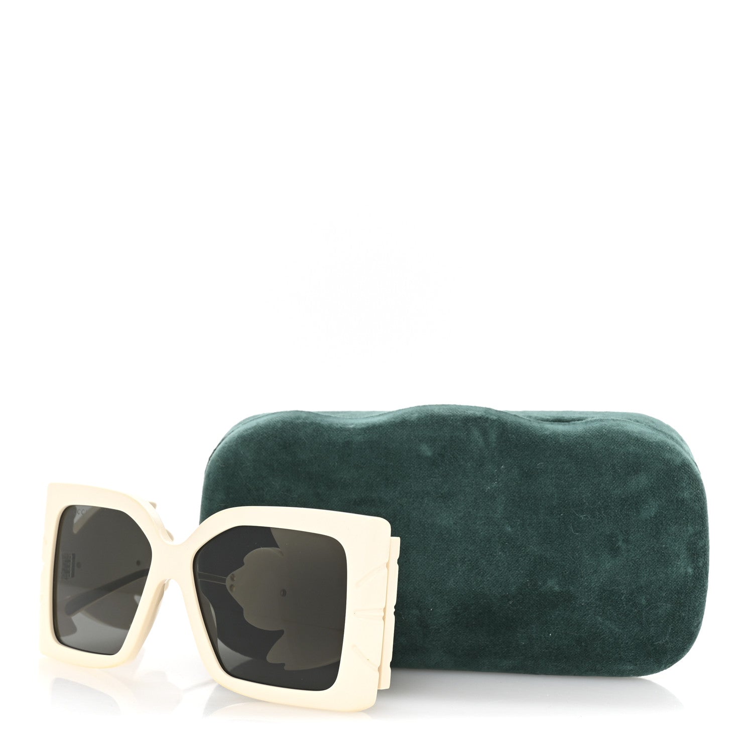 Acetate Square Frame Wing Sunglasses GG0535S Ivory