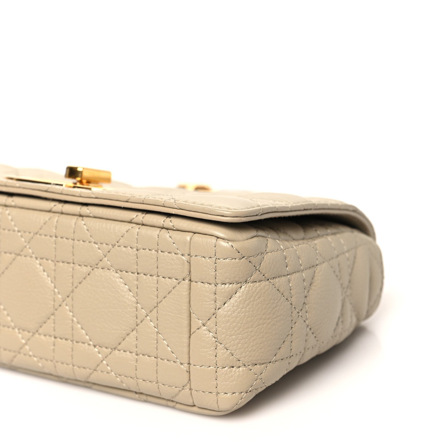 Grained Calfskin Cannage Small Caro Bag Beige