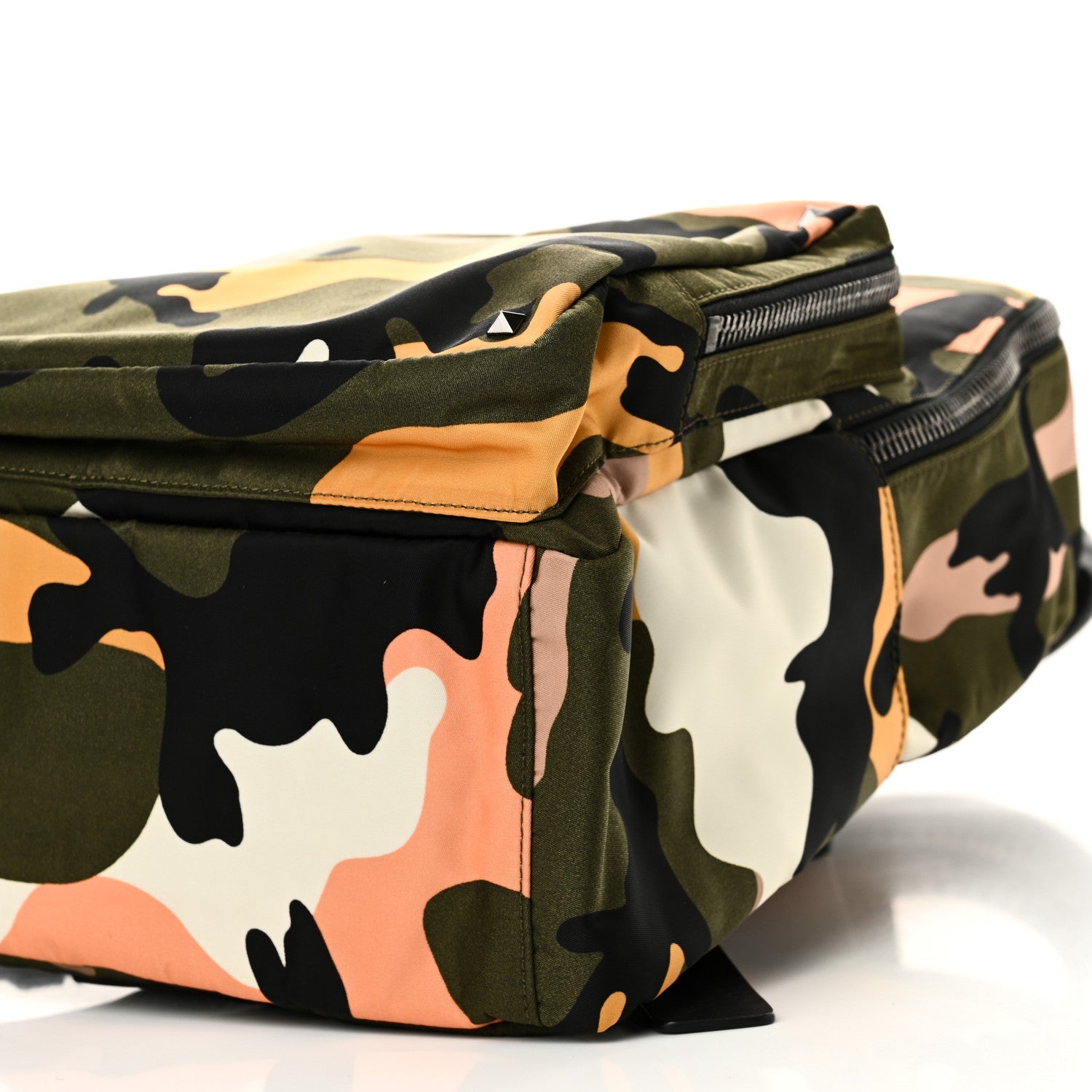 Nylon Camouflage Print Backpack Green Multicolor