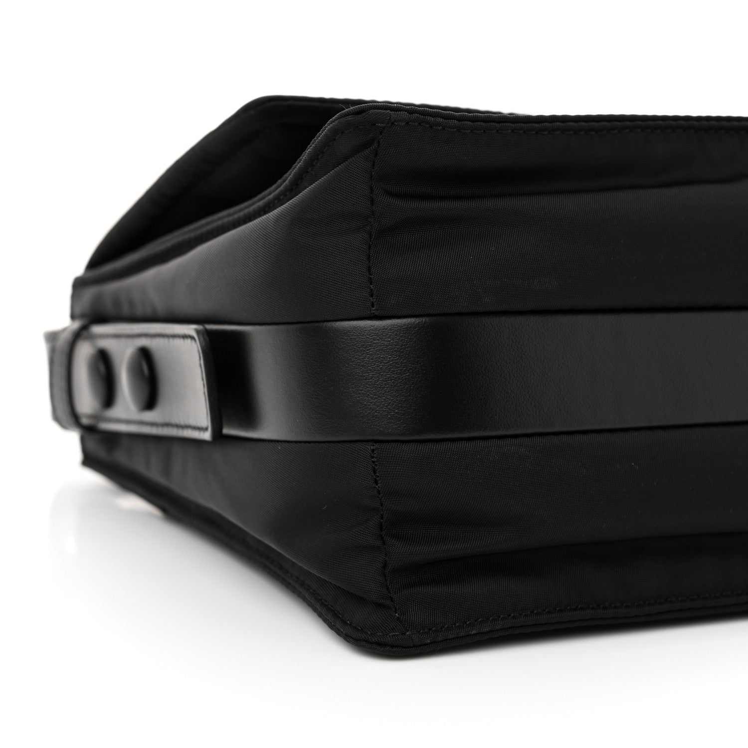 Re-Nylon Vitello Padded Small Flap Shoulder Bag Black