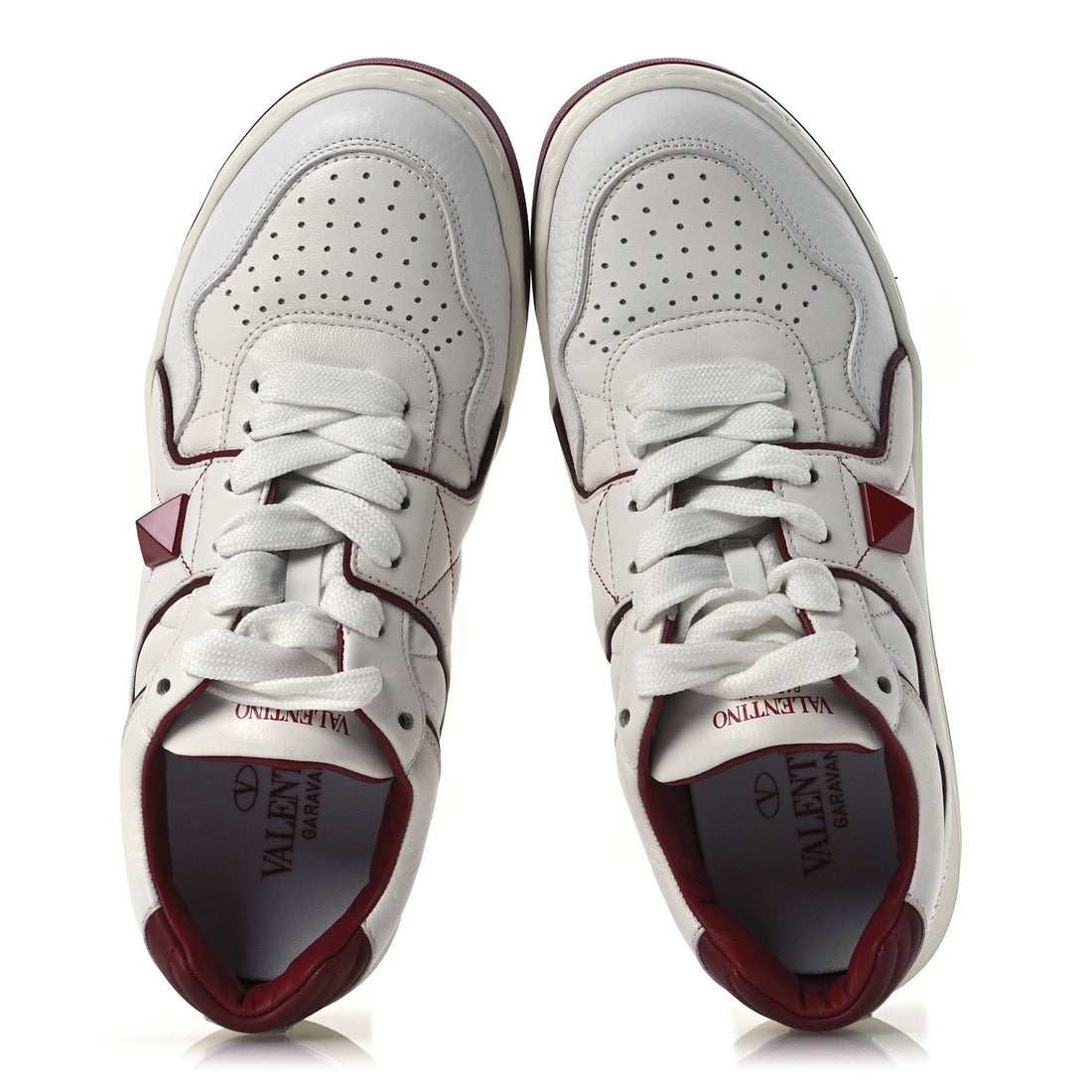 Nappa Mens One Stud Low Top Sneakers 38.5 White Rosso Valentino
