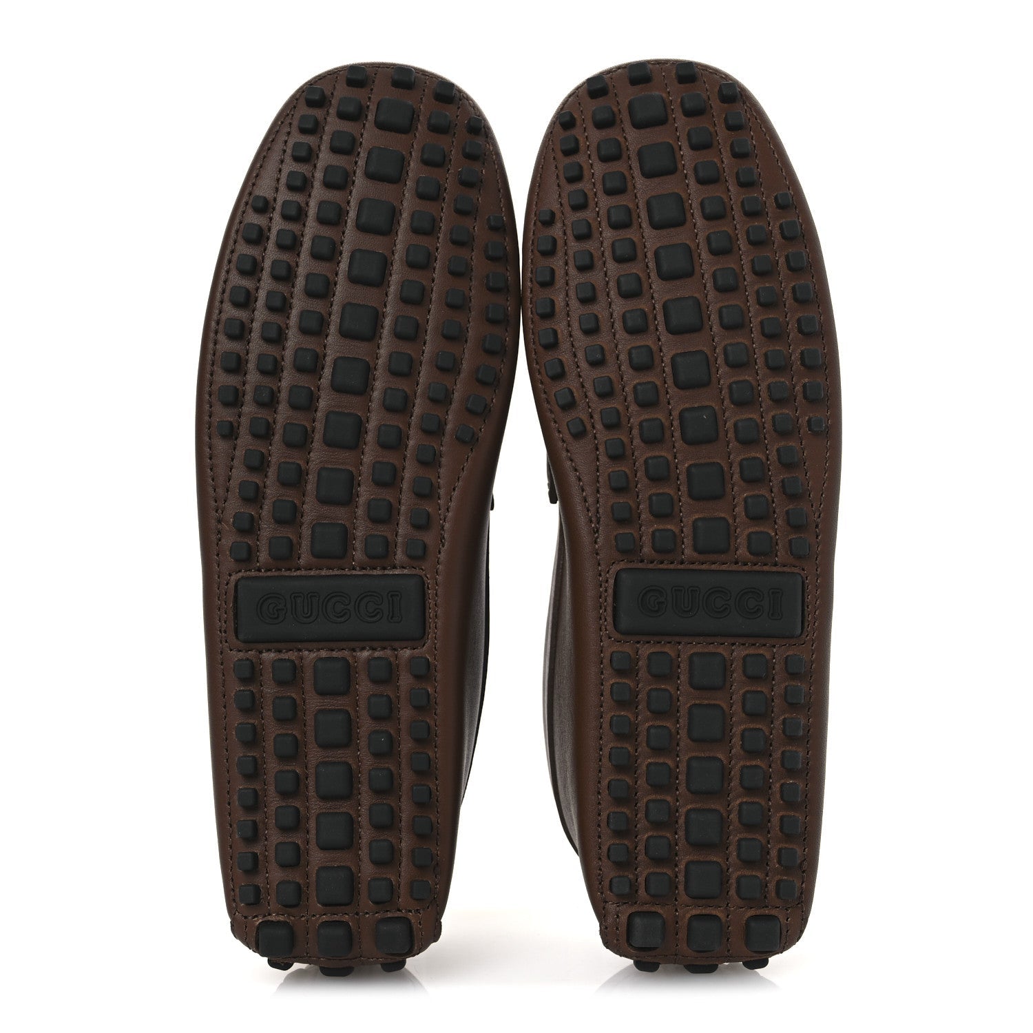 Soft Clove Calfskin GG Supreme Monogram Mens Interlocking G Driver Loafers 8 Brown