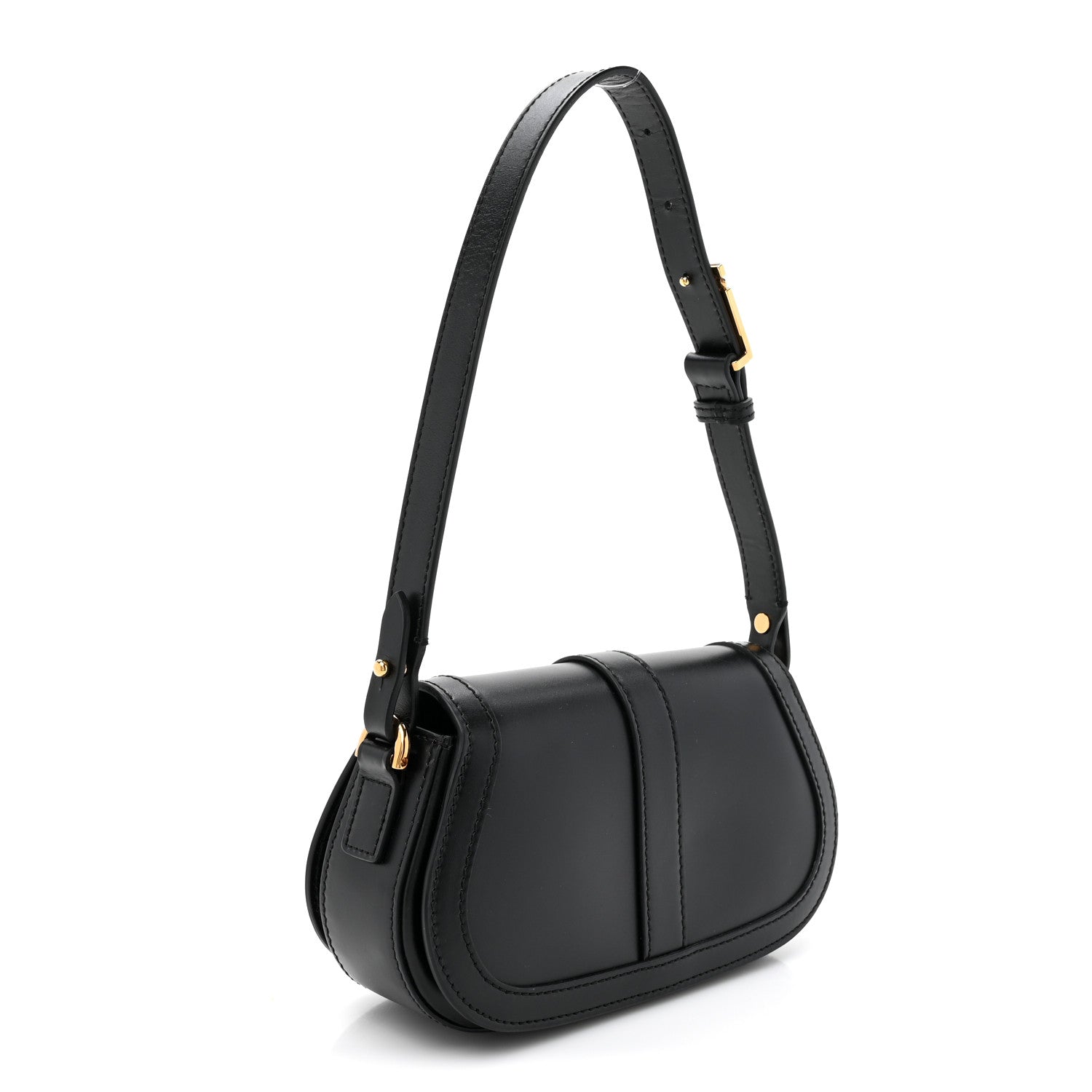 Lambskin Mini Greca Goddess Shoulder Bag Black