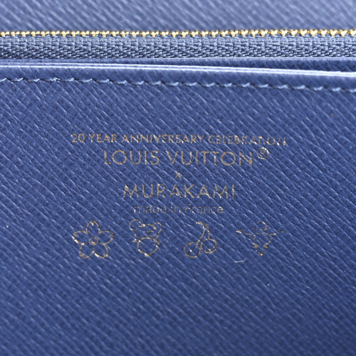 LV X TM Monogram Denim Cerises Zippy Wallet Blue