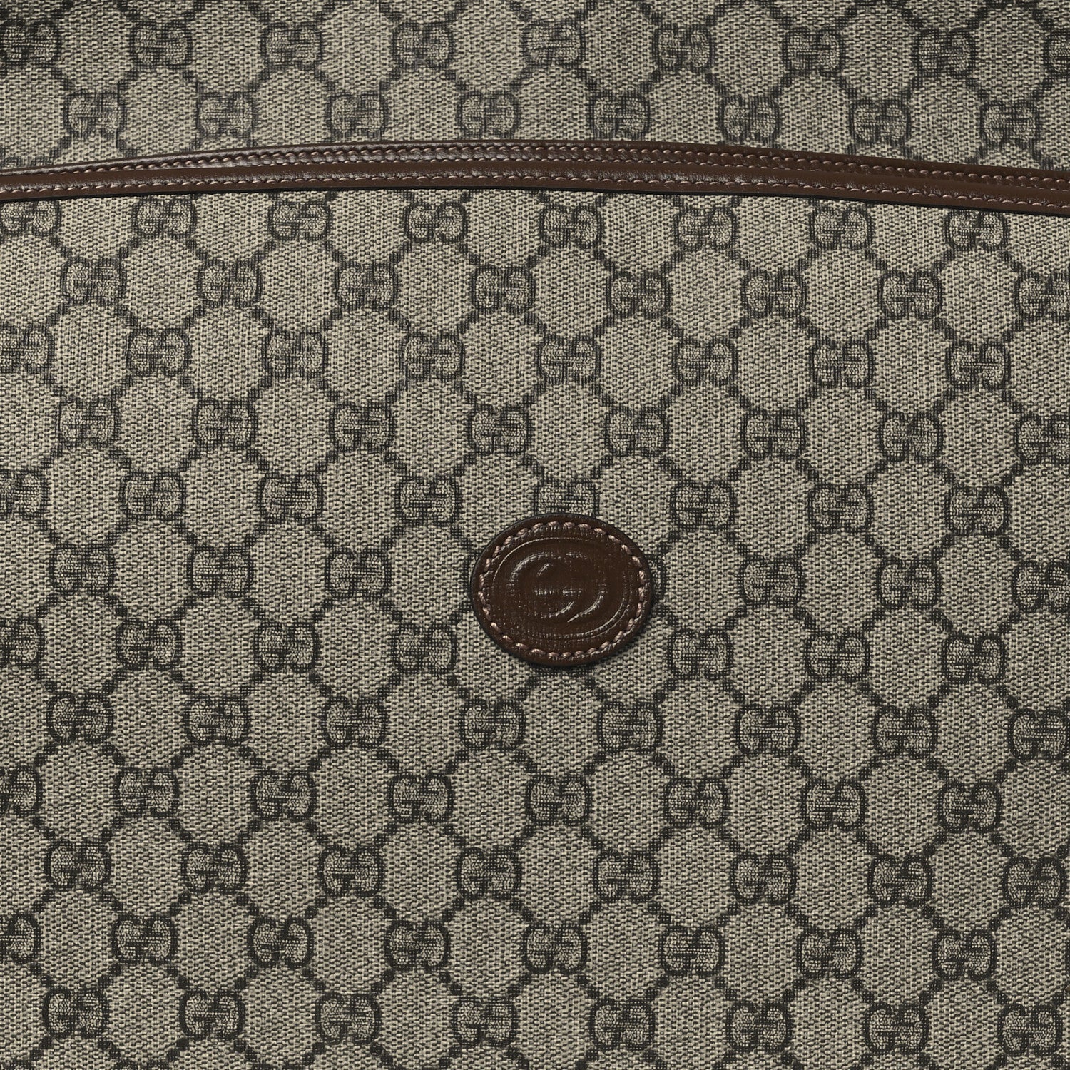 GG Supreme Monogram Azalea Calfskin Retro Interlocking G Hanger Garment Bag Beige Ebony Brown Sugar