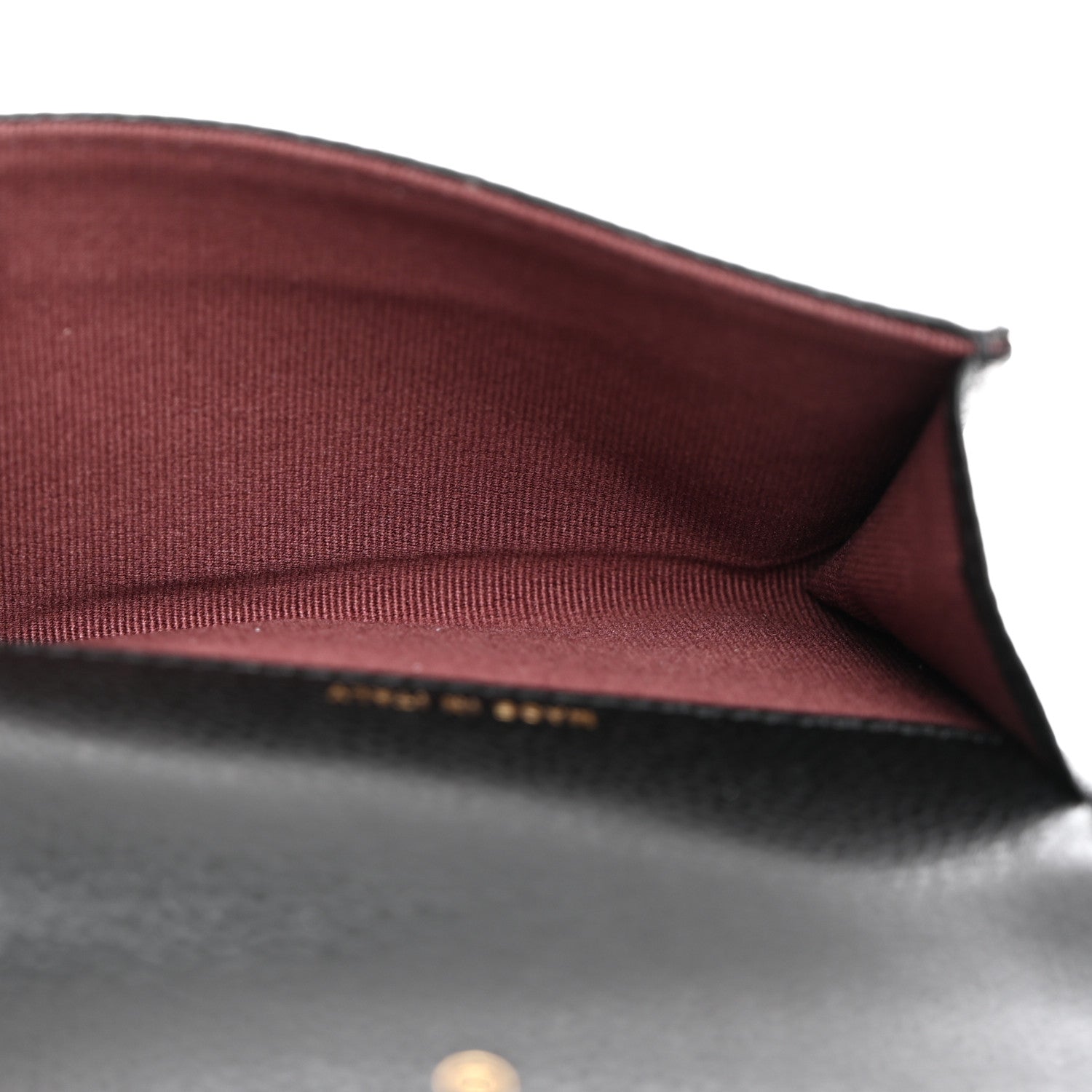 Caviar Quilted Flap Card Holder Wallet Black