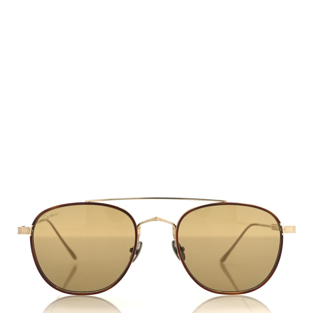 Metal C De Cartier Sunglasses Gold Brown