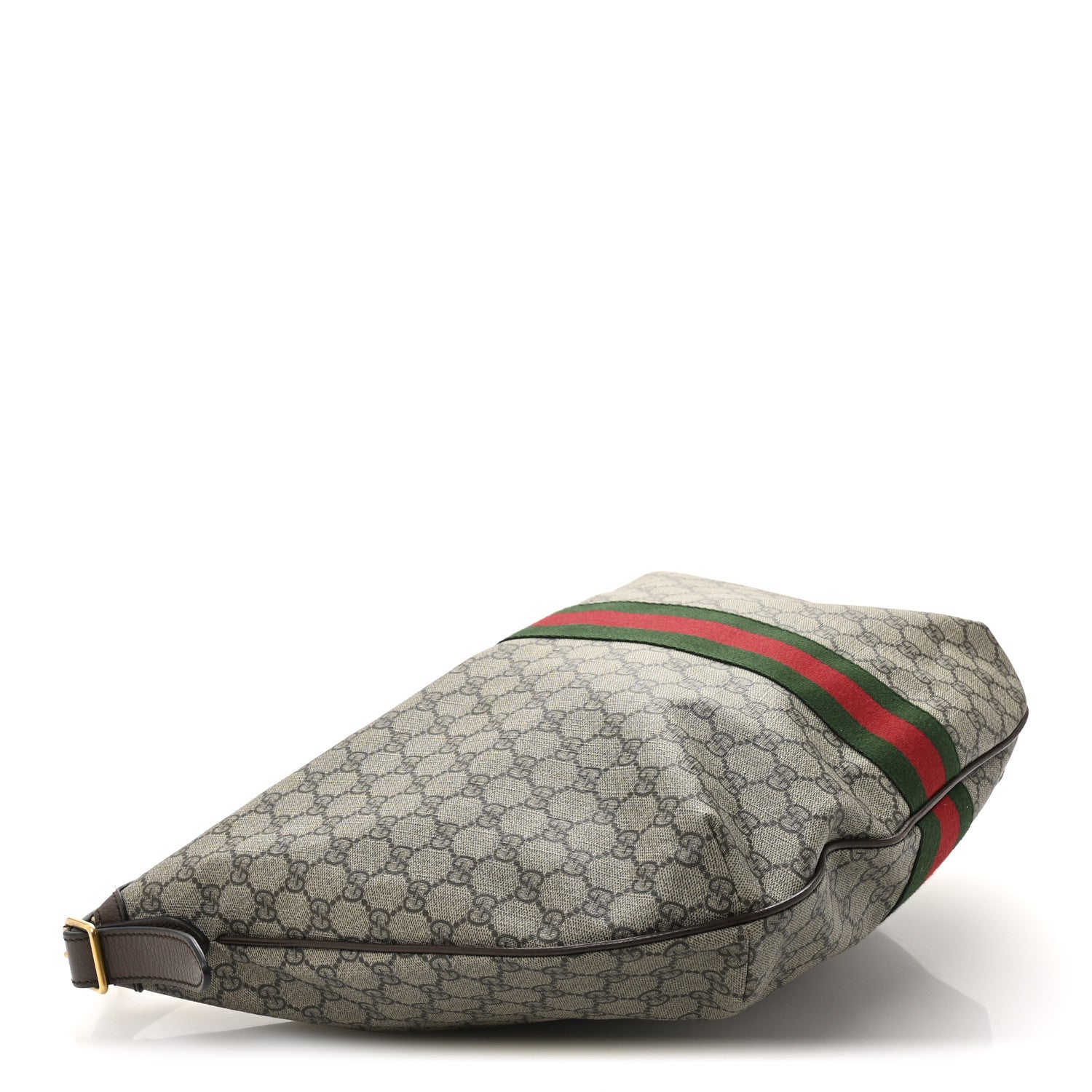 GG Supreme Monogram Web Ophidia Half Moon Hobo Brown