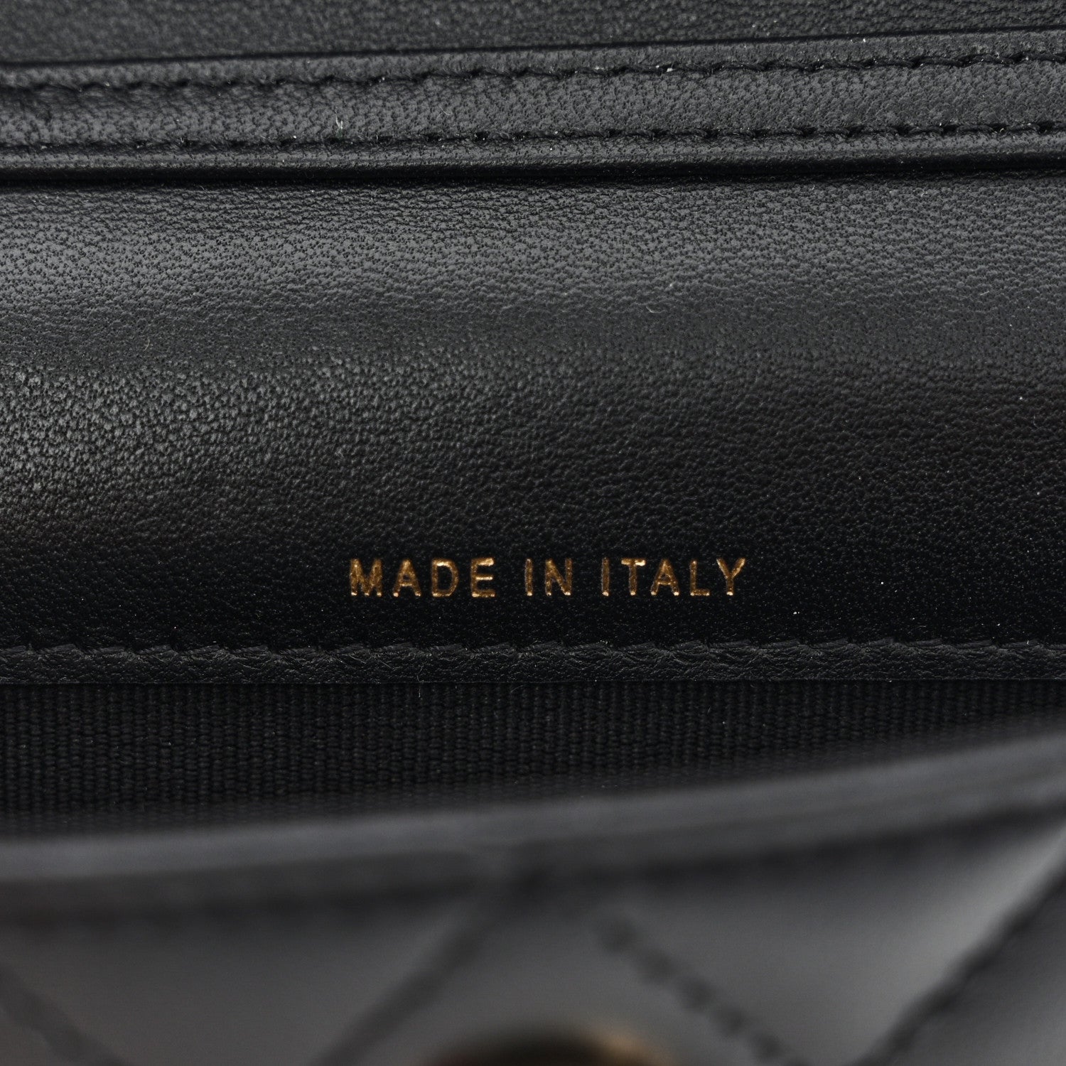 Lambskin Quilted Crystal CC Charm Clutch With Chain Black