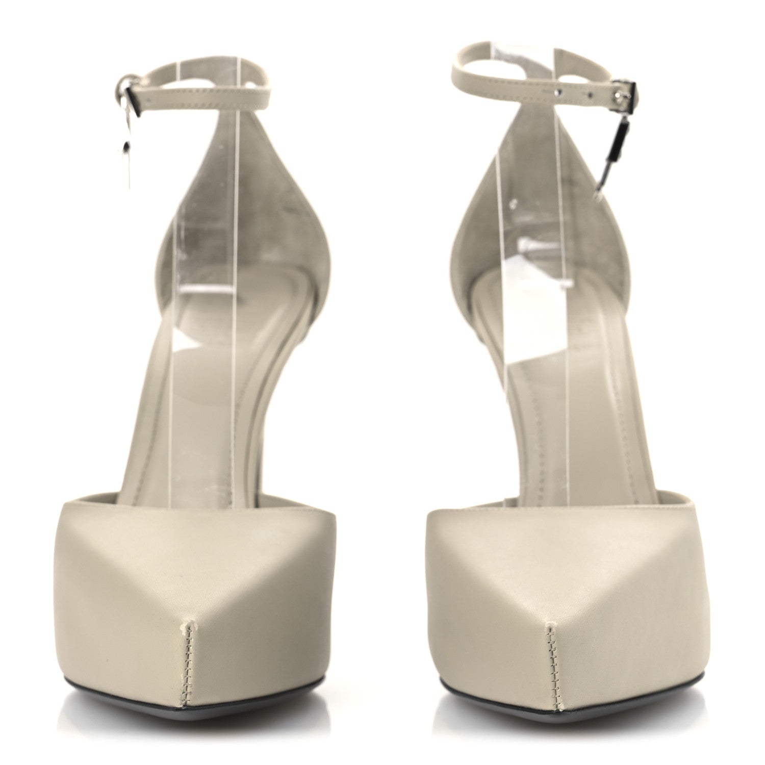 Calfskin G Lock Sandals 36 Natural Beige