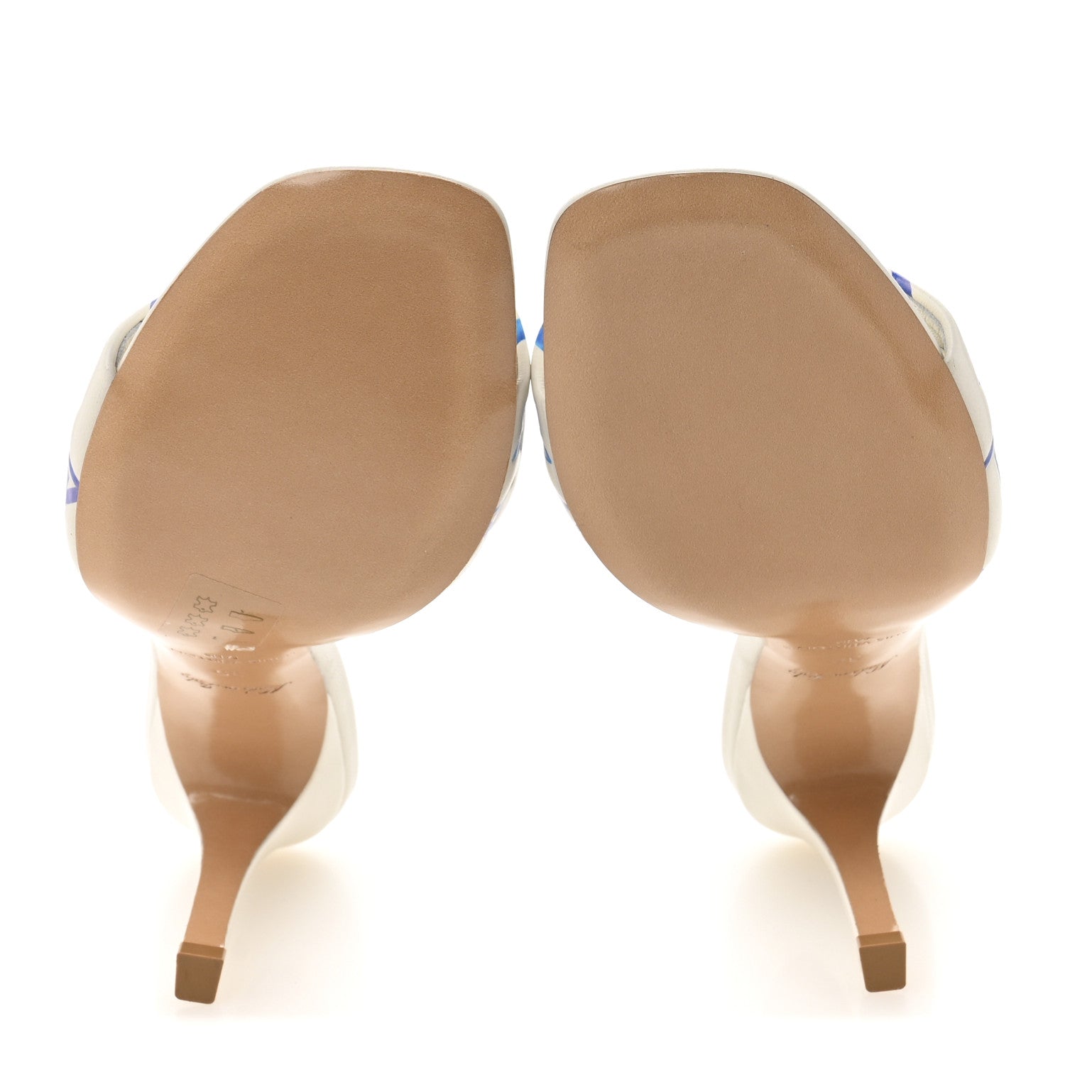 Lambskin Embossed Monogram By The Pool Revival High Heel Mules 39 White Blue Purple