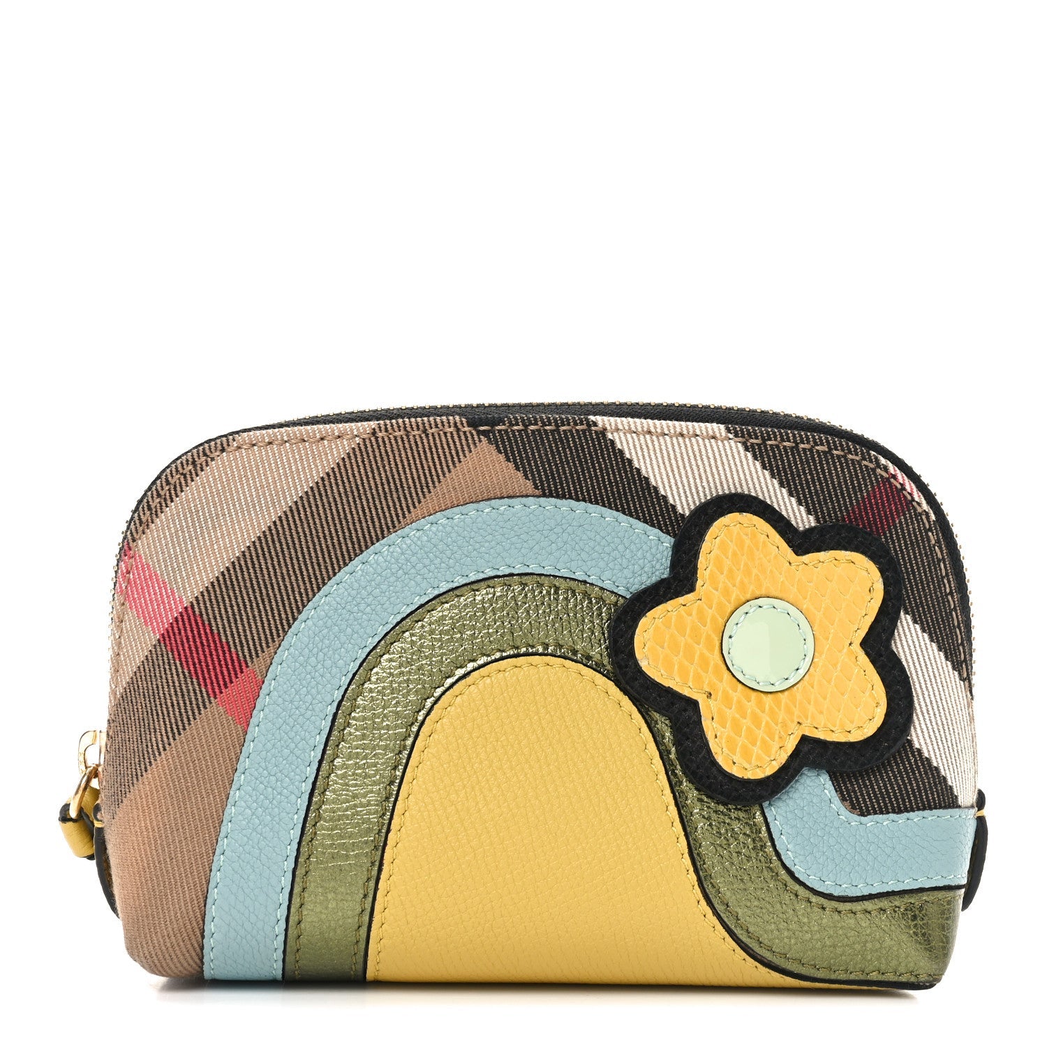 House Check Pop Elements Small Beauty Cosmetic Pouch Pale Opal