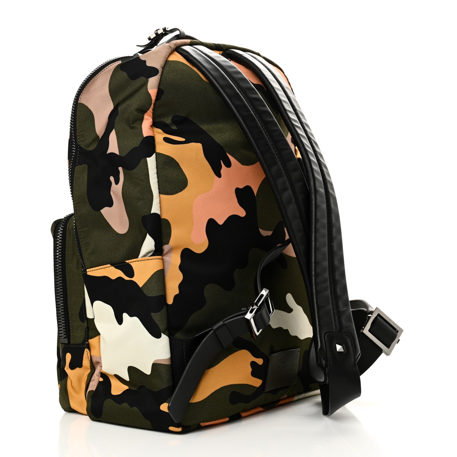 Nylon Camouflage Print Backpack Green Multicolor