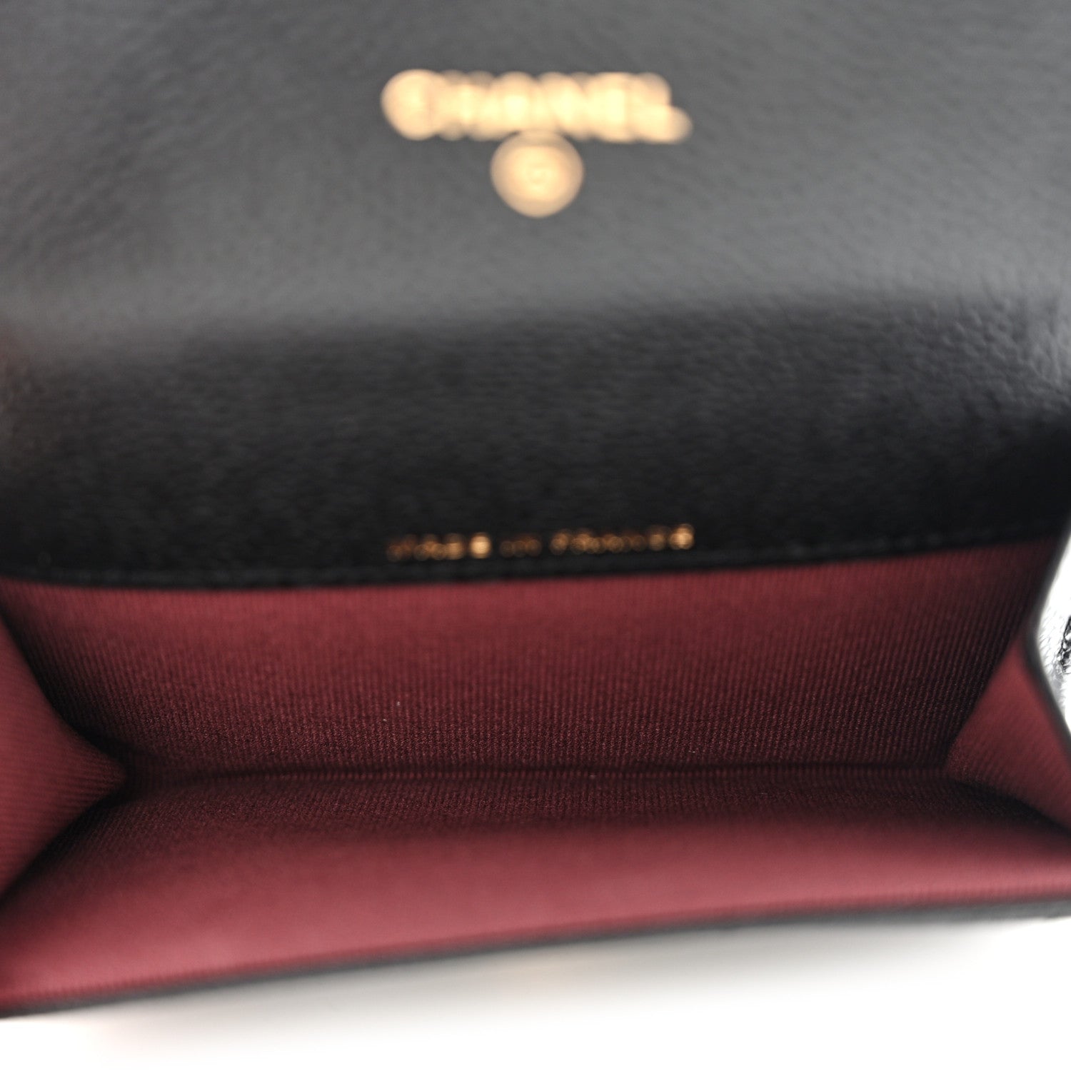 Caviar Quilted Flap Card Holder Wallet Black