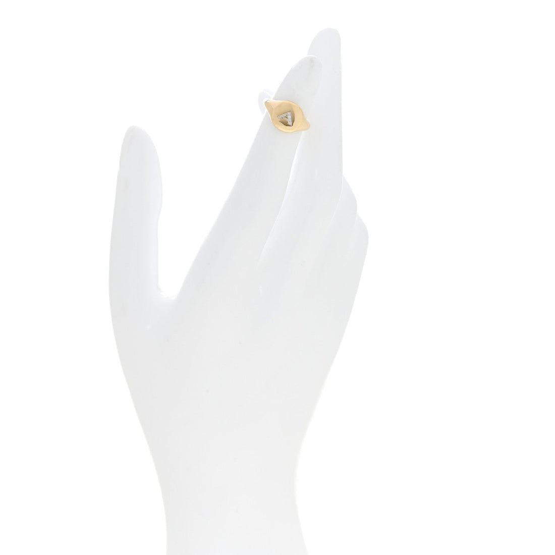 18K Yellow Gold Diamond Initial A Pinky Ring 43 2