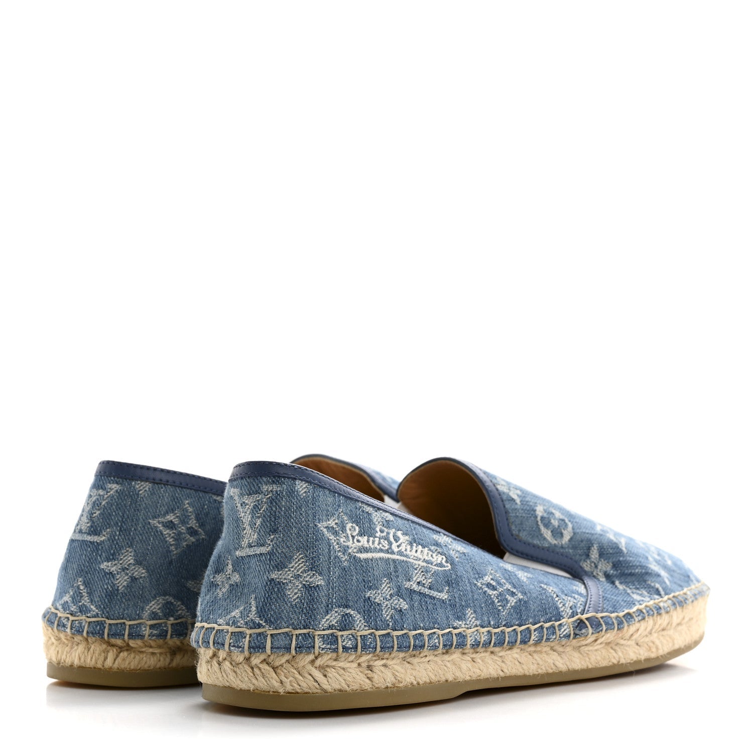 Monogram Denim Mens Bidart Espadrilles 9.5 Blue