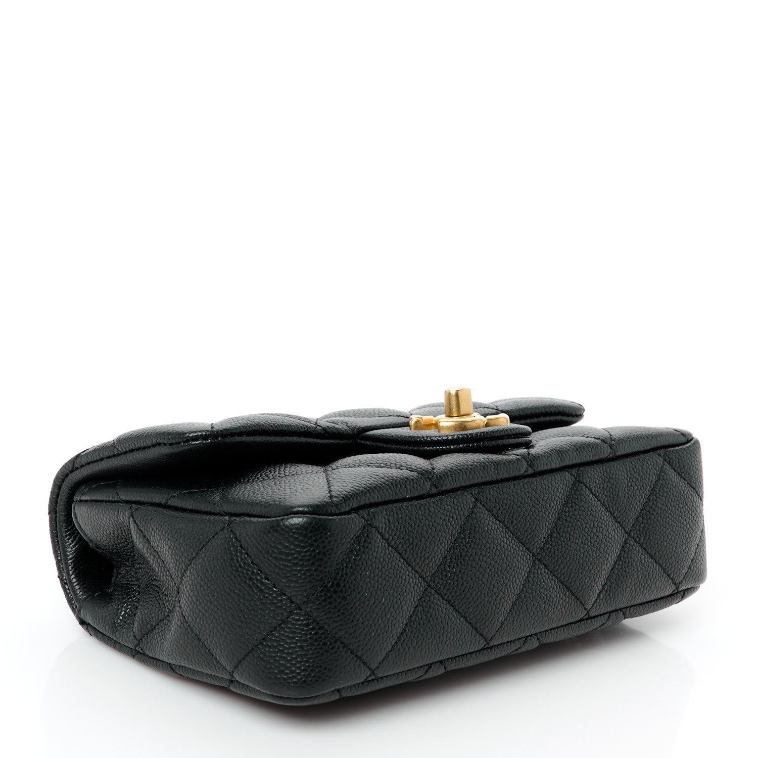 Caviar Quilted Mini Sweetheart Rectangular Flap Black