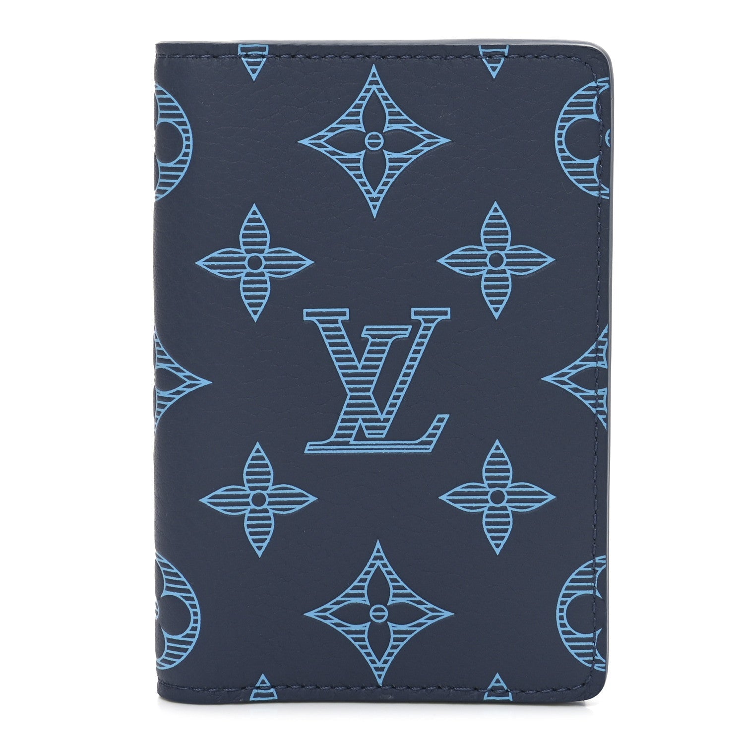 Calfskin Monogram Shadow Pocket Organizer Blue