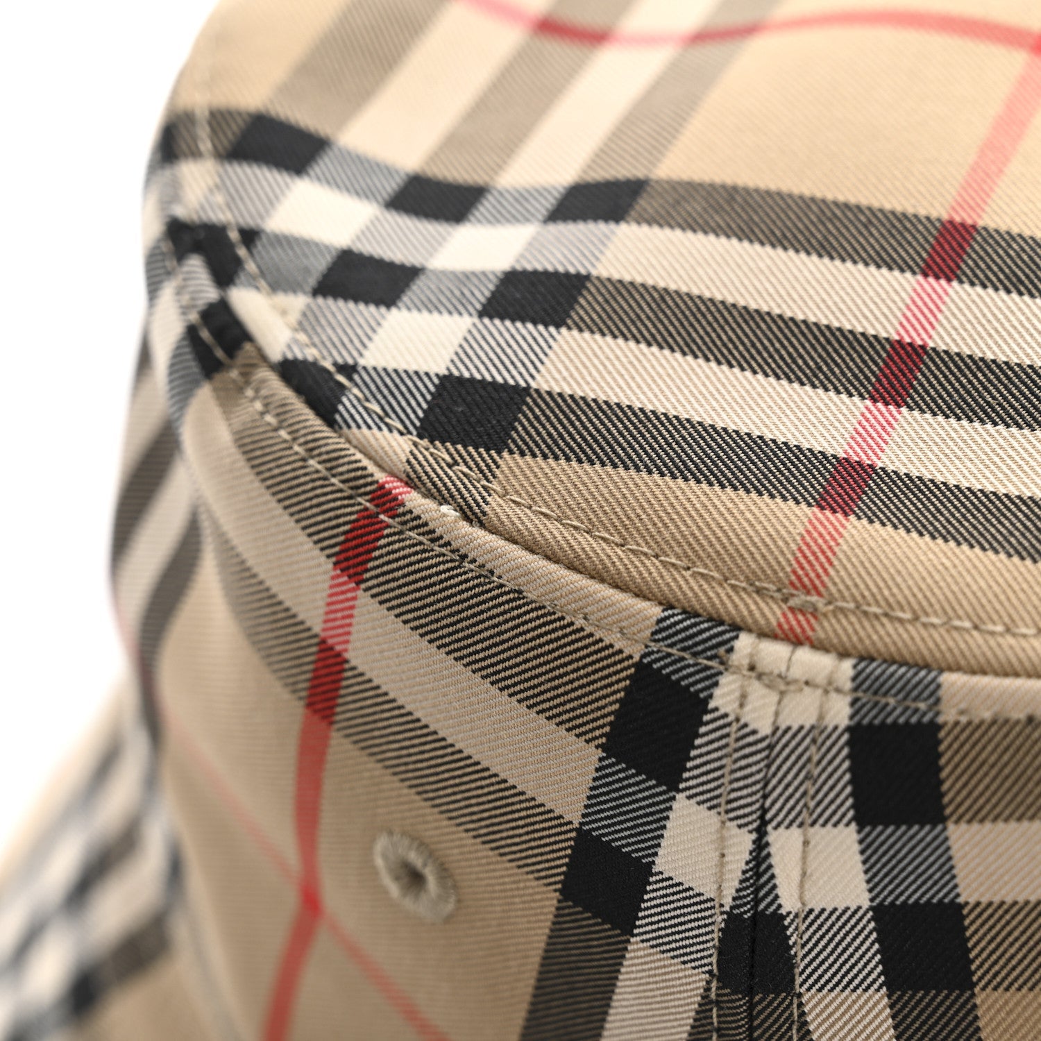 Technical Cotton Vintage Check Bucket Hat S Archive Beige