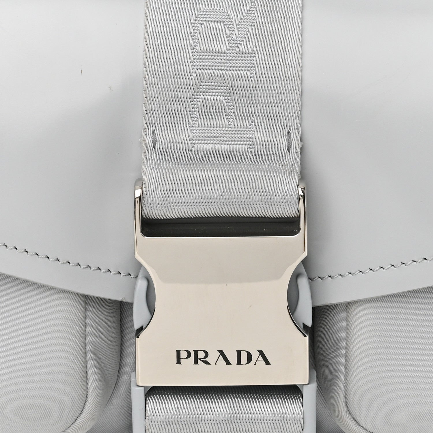 Nappa Re-Nylon Double Pocket Buckle Shoulder Bag Fiordaliso