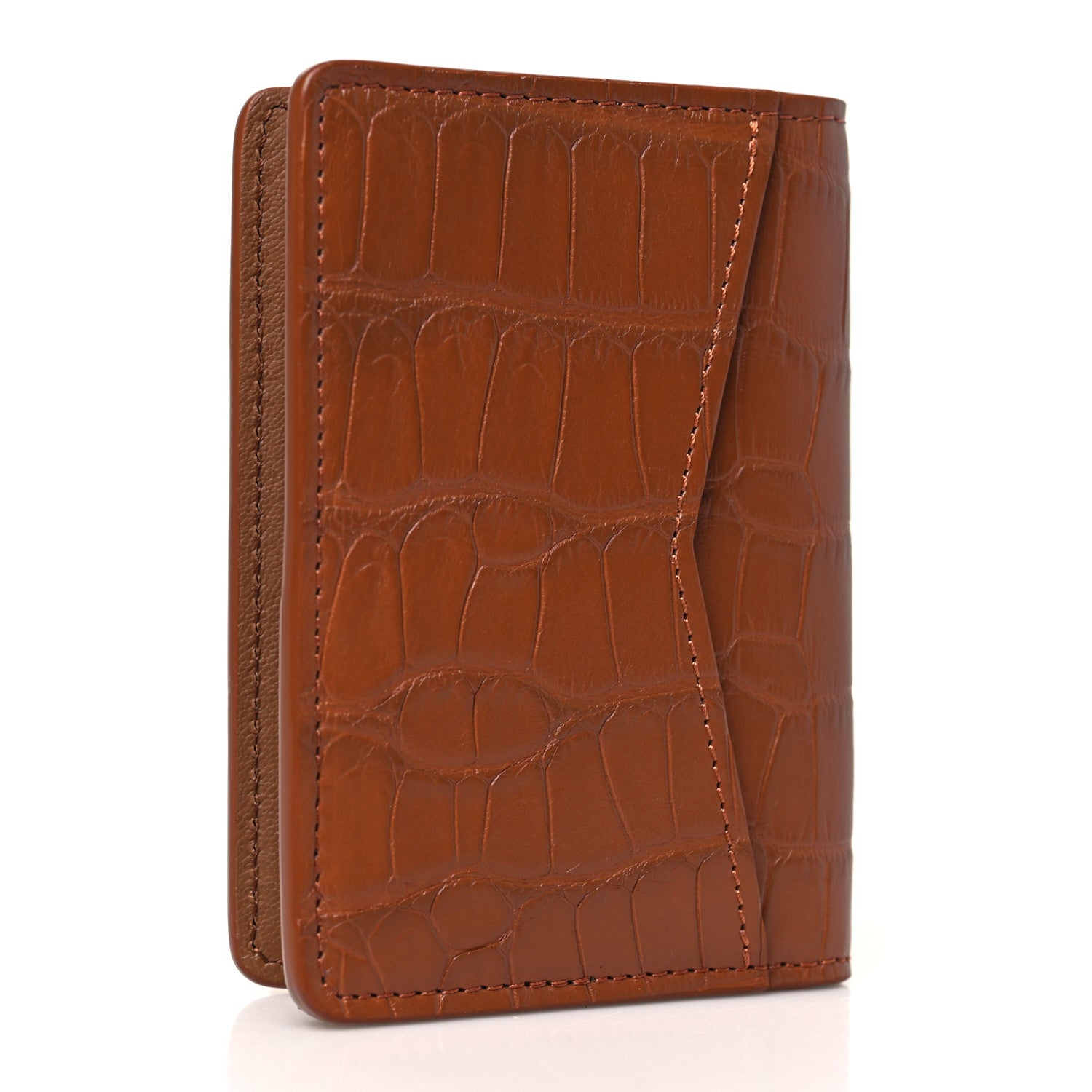 Crocodile Pocket Organizer Cognac